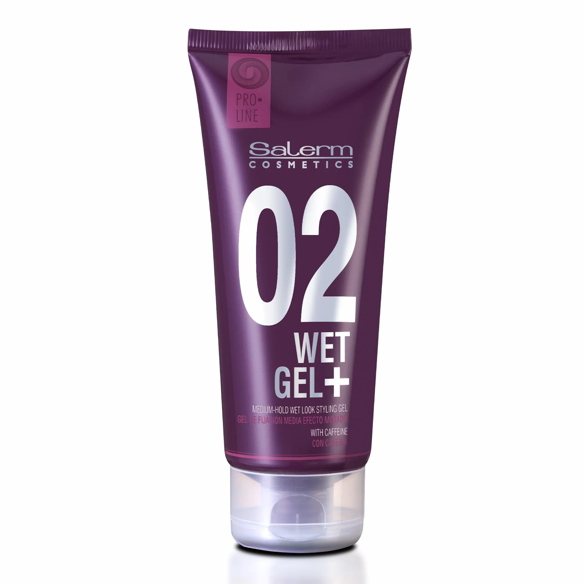 SALERM Pro Line Wet Gel Fijador de Pelo 200ml Fijación Media Efecto Mojado con Cafeína