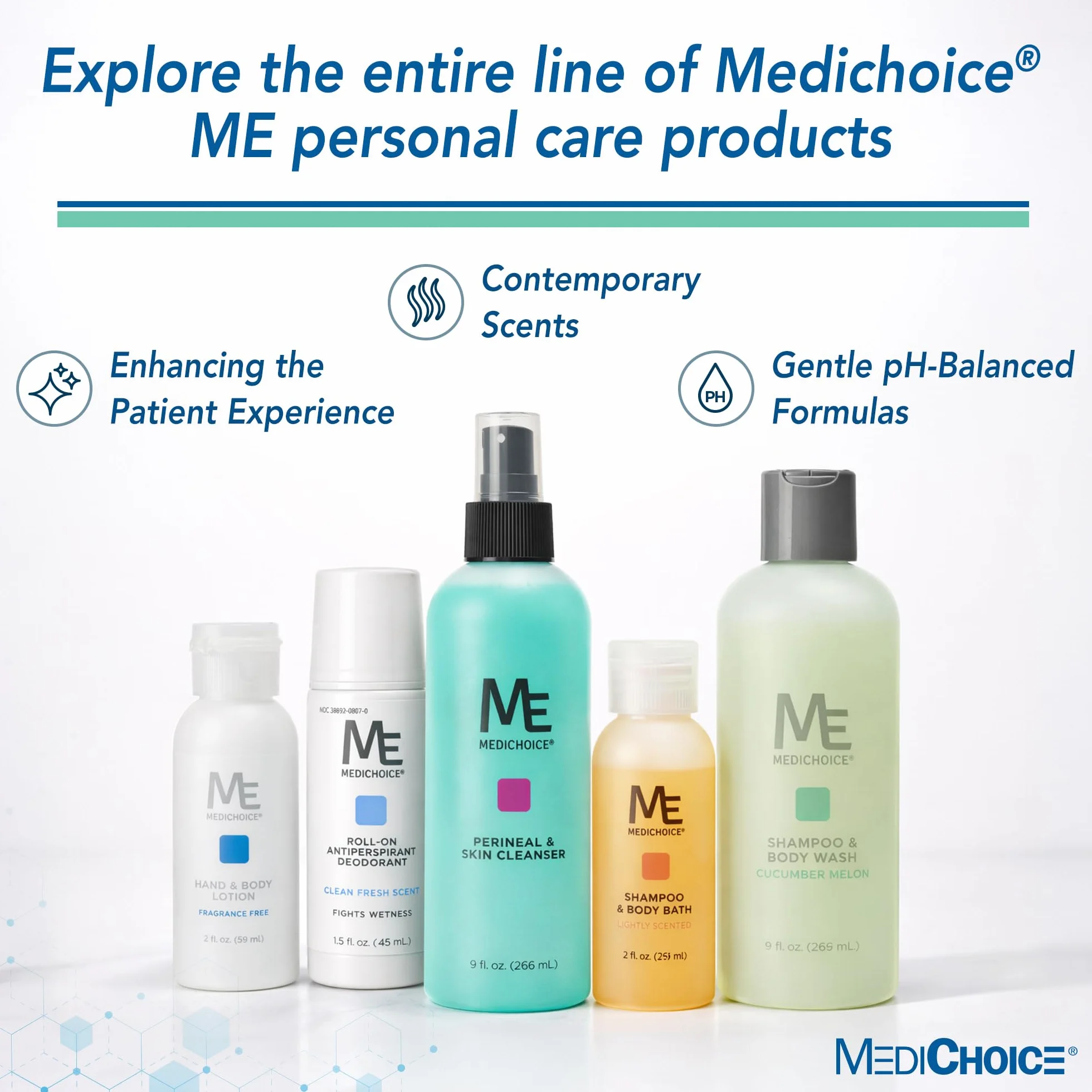 MediChoice Champú y baño corporal, con tapa abatible, 2 onzas (estuche de 144)