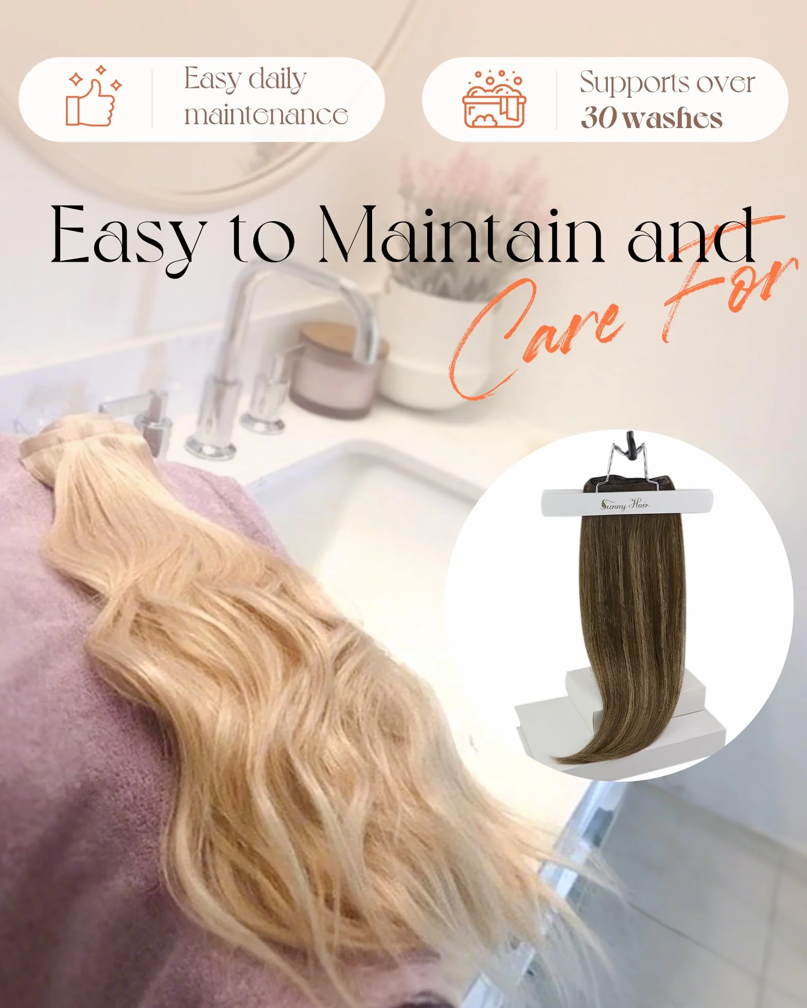 Sunny Extensiones de Cabello Natural Clip Humano 20 Pulgadas Balayage Marron con Rubio 4/27/4# Clip en Extensiones Pelo Clip 7pcs 120gramo