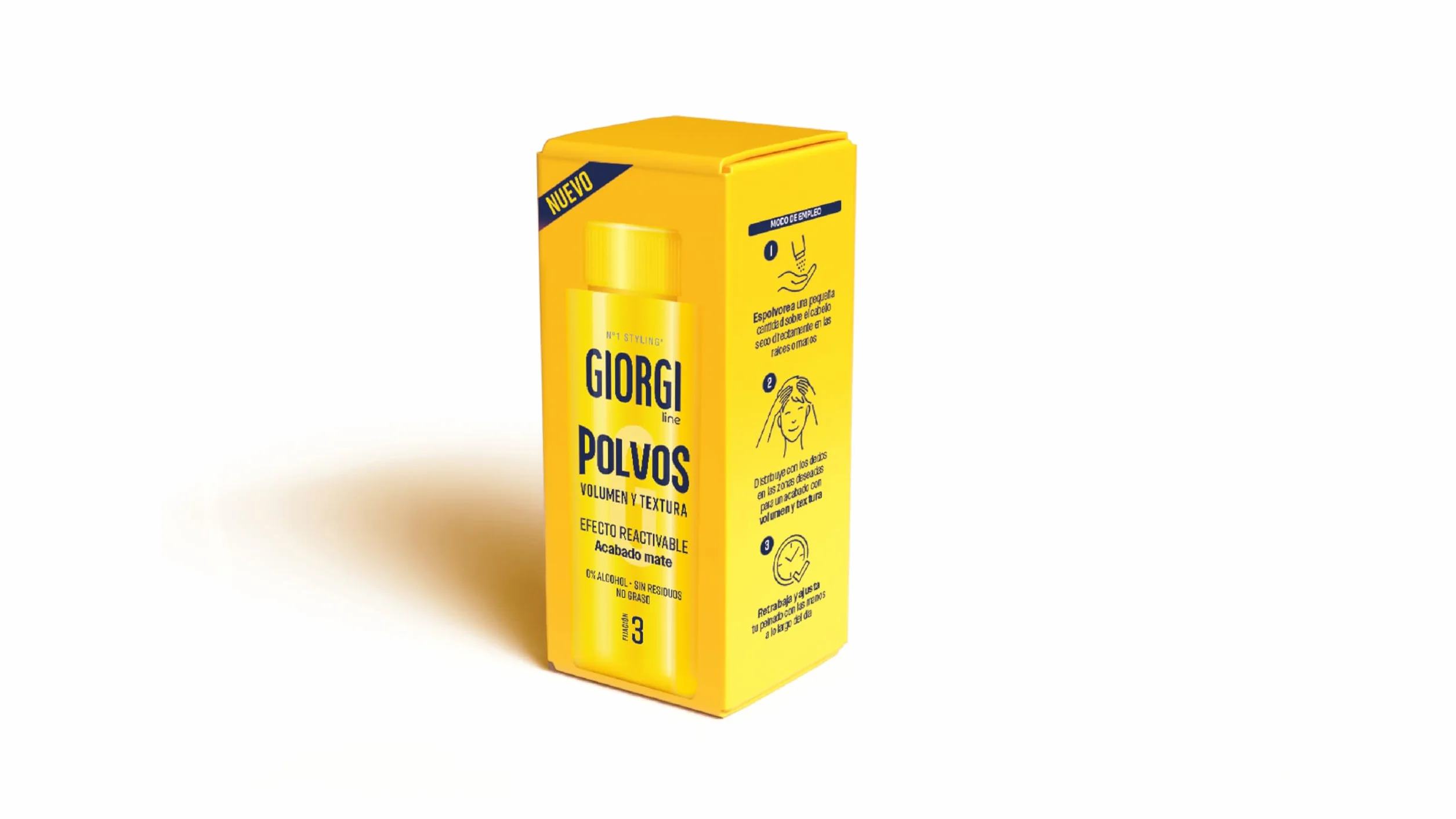 Giorgi Line Polvos Voluminizadores 10 g Volumen Intenso Raíz Acabado Mate Powder to Wax Sin Alcohol Siliconas