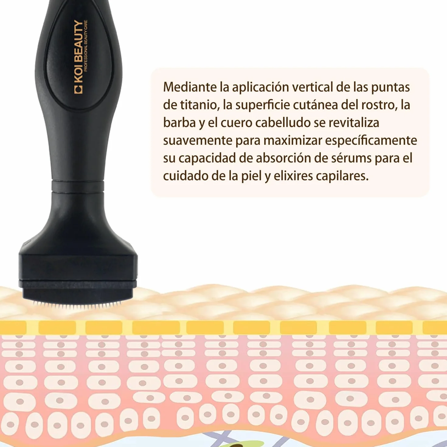 KOI BEAUTY Microneedling Derma Stamp 0.5-175 aguja de titanio Dermapen para cabello, barba, cara y cuerpo