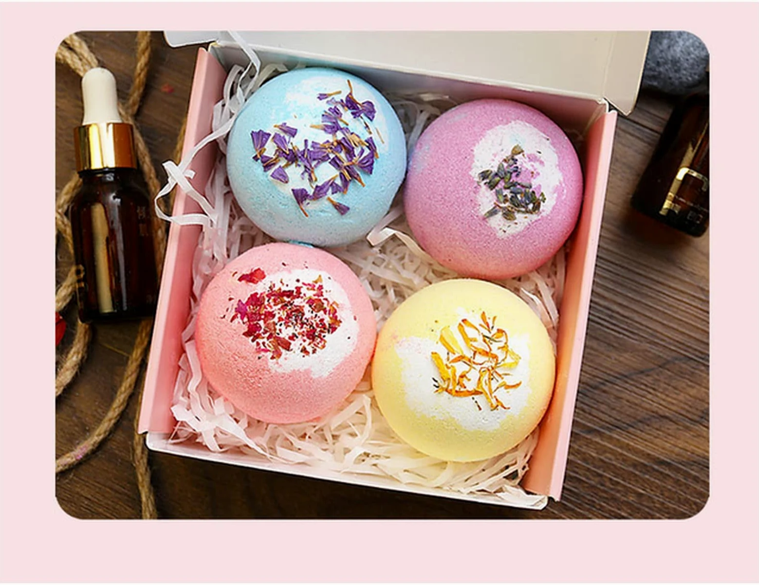 Bolas De Baño 100 g de baño Bañera Bañera Bolsa de baño Esencial Baño Baño Bañera Bañera Salera Bañera Suministros Baño de lavanda Sales de baño Cuerpo Mar Bath Bomb Bomba Kit Bolas De Baño(4 colors p