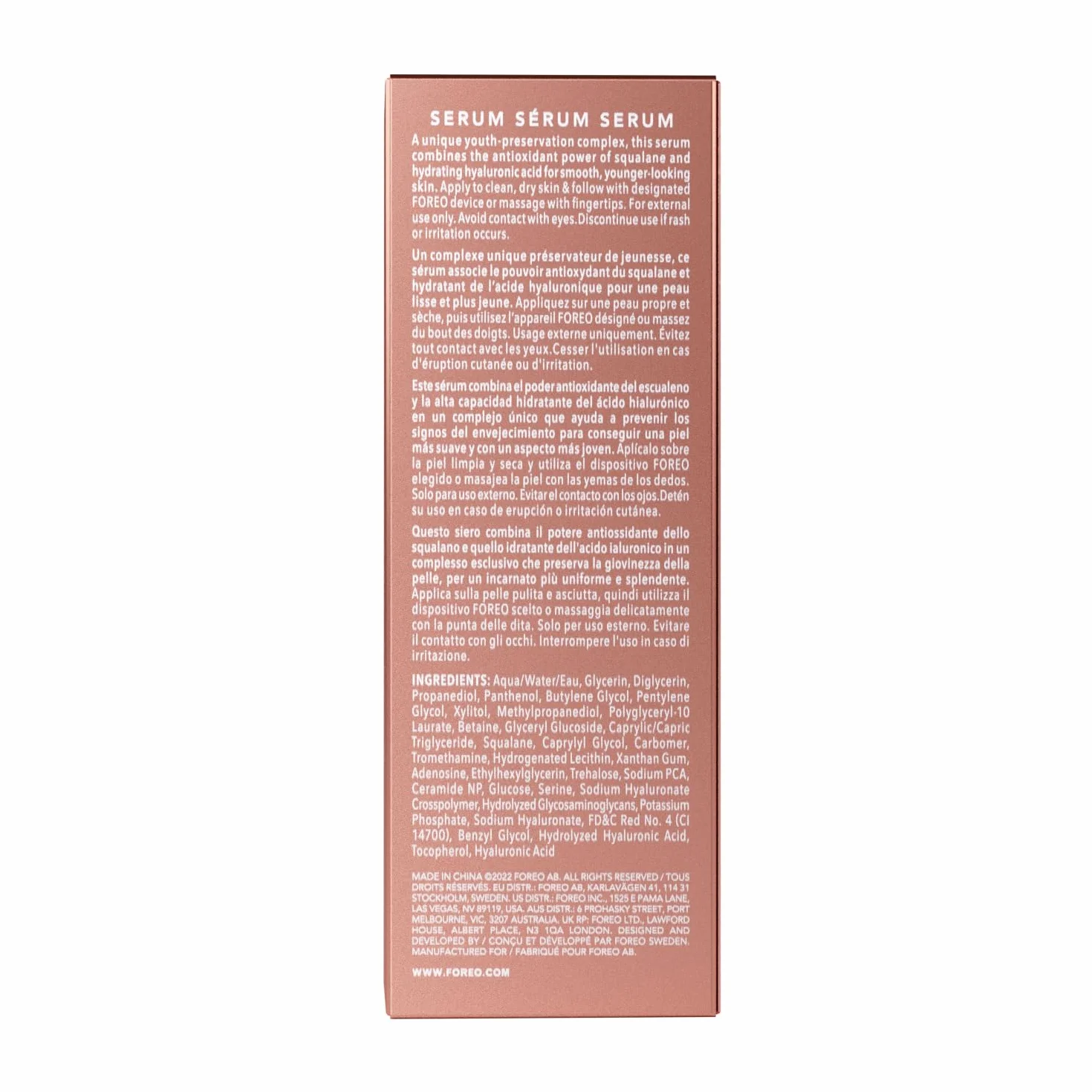FOREO BEAR Reafirmante Dispositivo de Microcorrientes Facial + 2x Sérum 30 ml Ácido Hialurónico Masajeador Antiedad Fuchsia