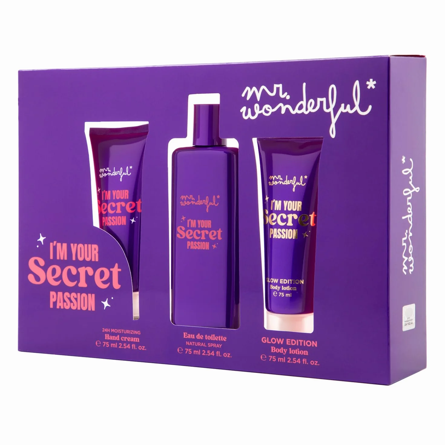 MR WONDERFUL I'm Your Secret Passion Estuche de Regalo Mujer Colonia Crema Manos Crema de Cuerpo Glow Edition Aroma Floral Oriental Amaderado
