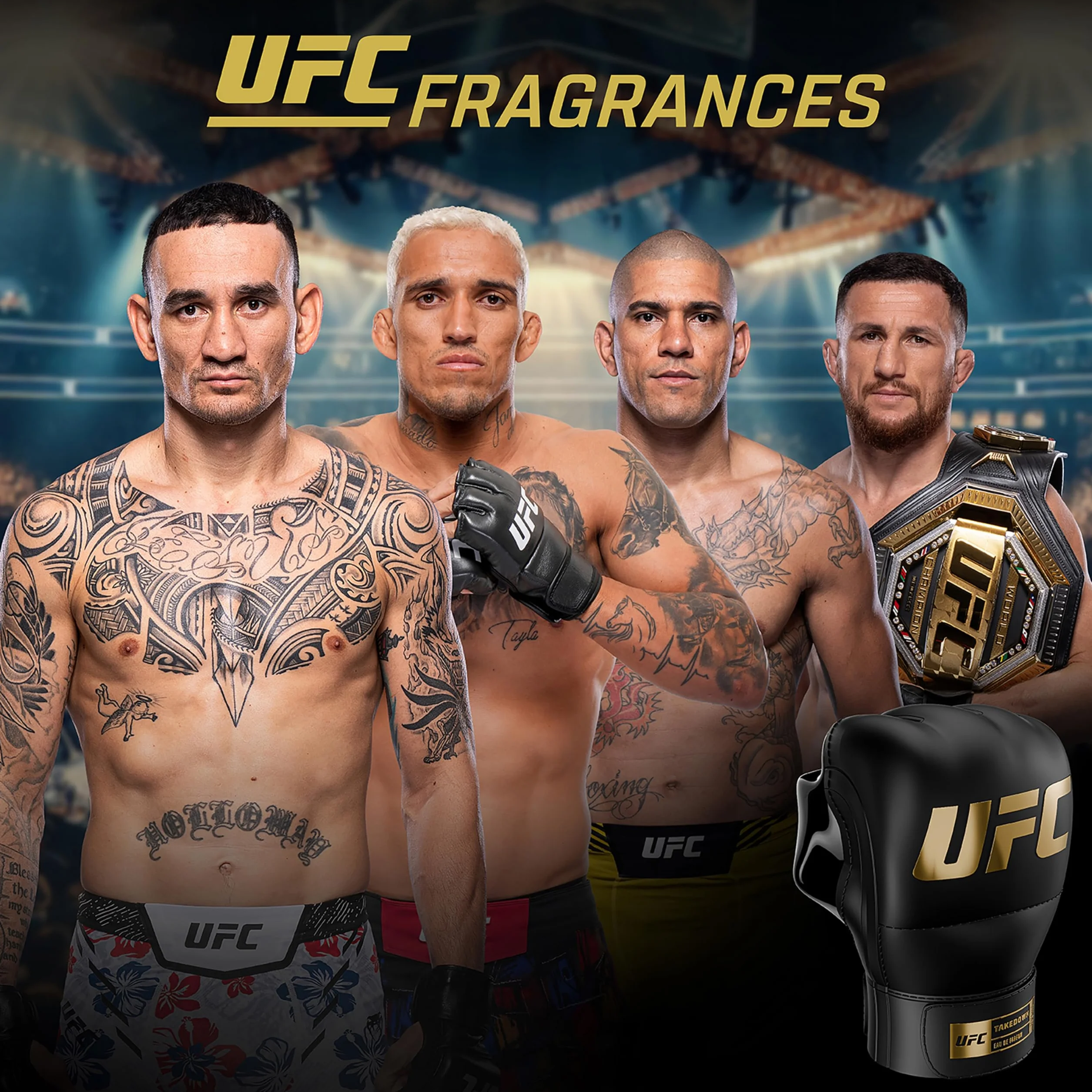 UFC Takedown Eau de Parfum 100ml Body Spray 200ml Set 2 Piezas Fragancia Marina Amaderada