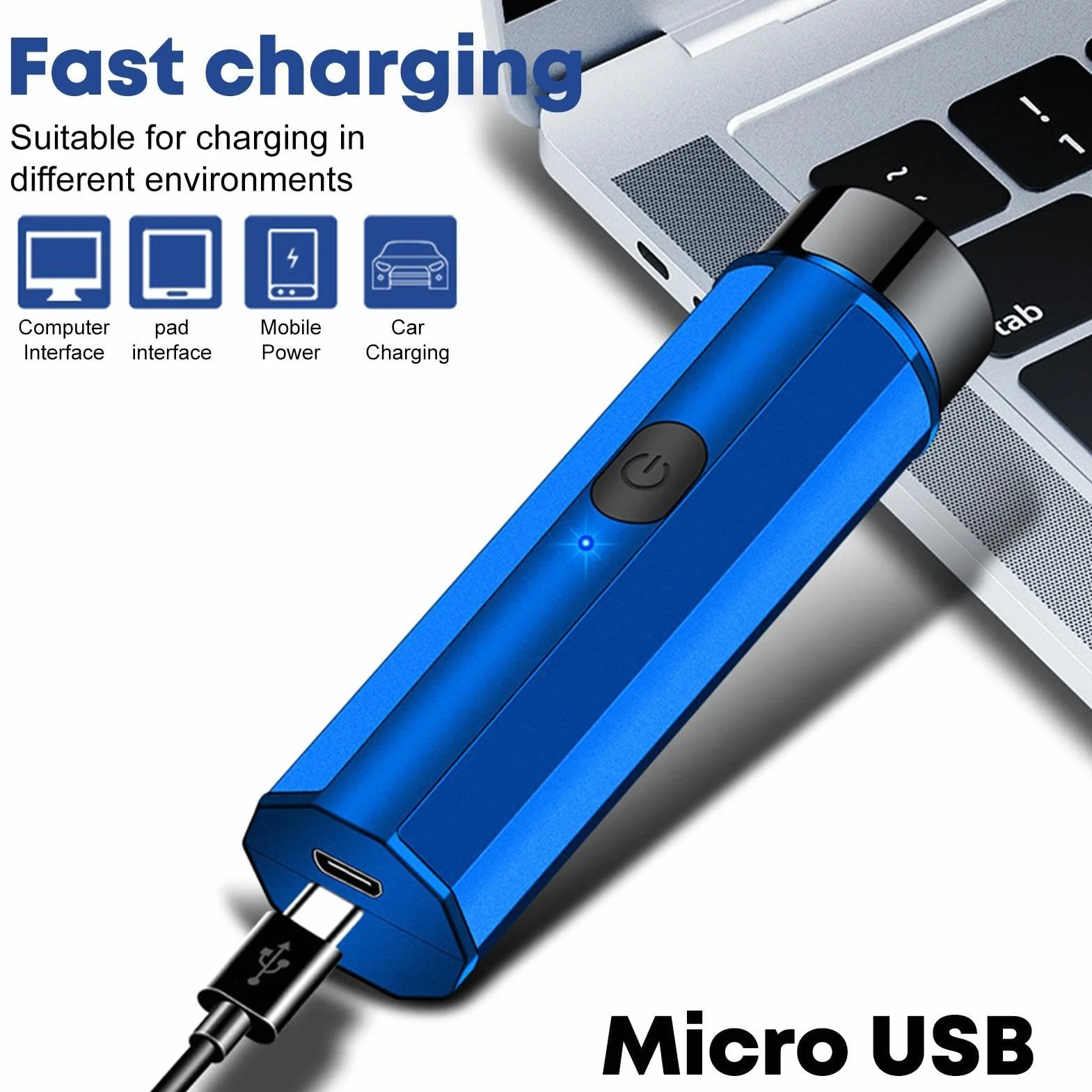 Afeitadora eléctrica recargable por USB para barba uso en seco y húmedo portátil