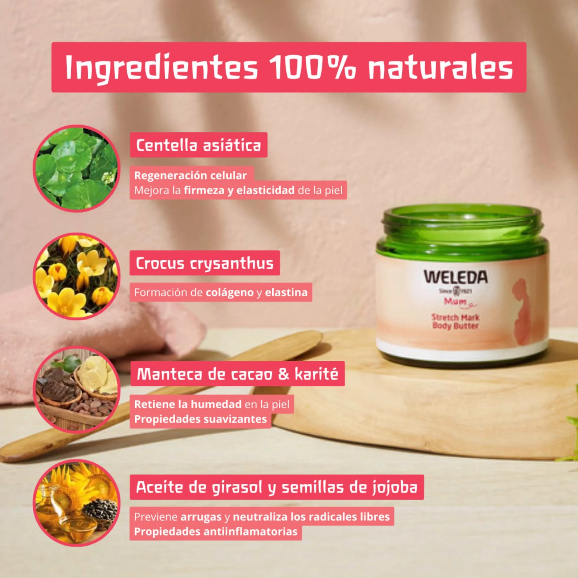 Weleda Bálsamo de Masaje Antiestrías Embarazo Manteca de Karité Jojoba 150 ml