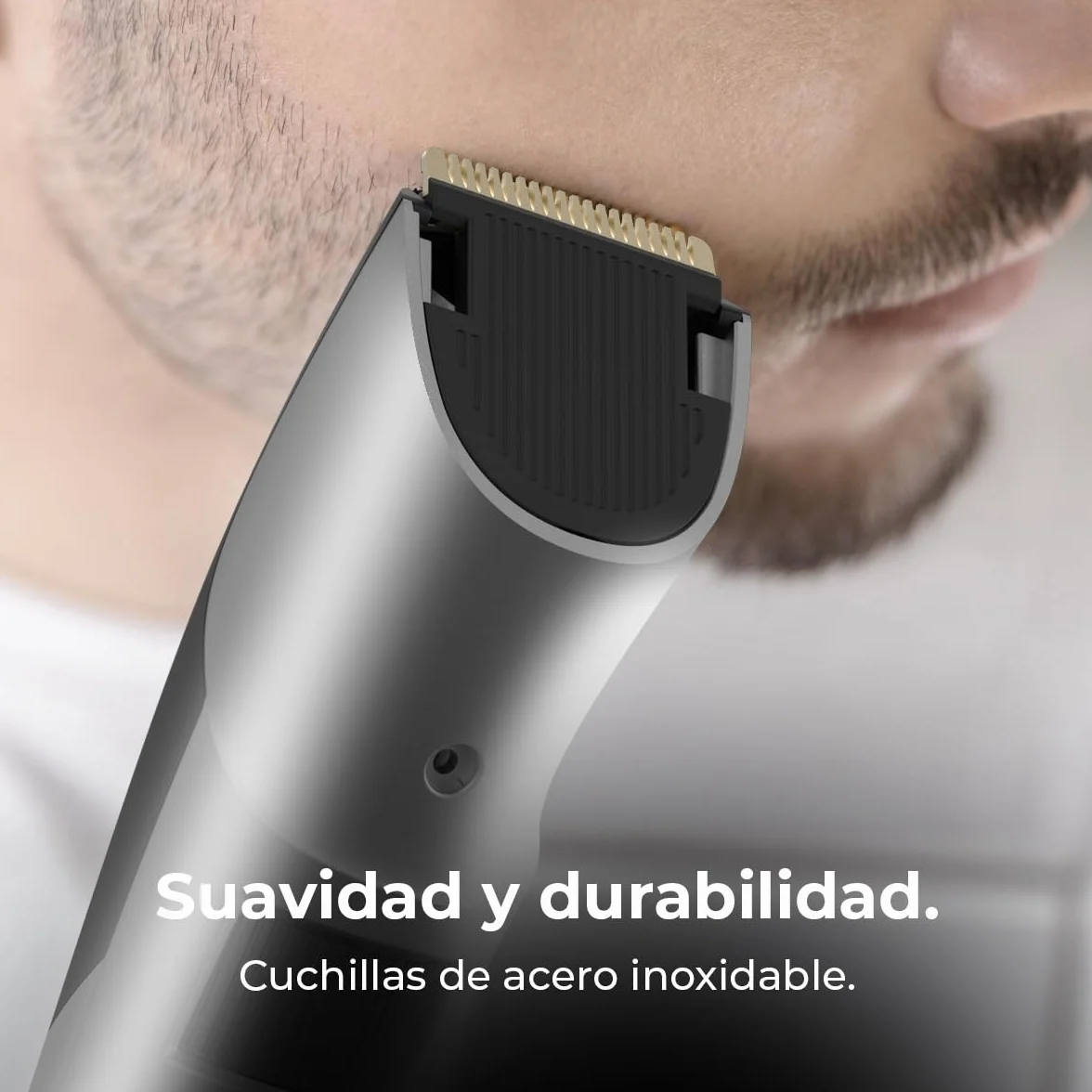 Cecotec PrecisionCare Barber Máquina de Cortar Barba Inalámbrica, Cuchillas Acero Inoxidable, Autonomía 60min