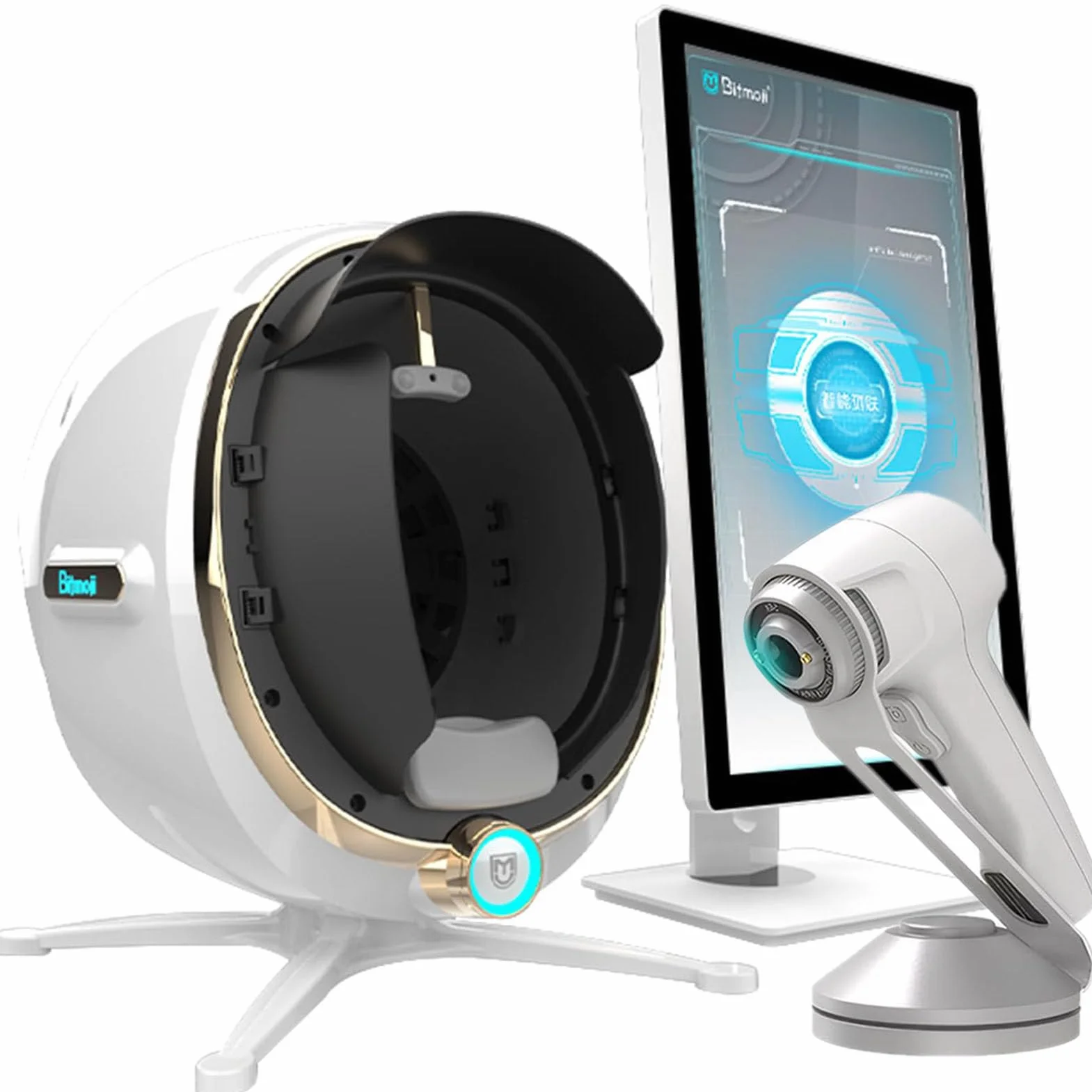 Analizador Facial Profesional de la Piel con Pantalla 21.5" - Cámara 36MP,8 Espectros,3 Modos de Informe,Informes Personalizables,Analizador de Piel 3D para Uso Profesional‌,White