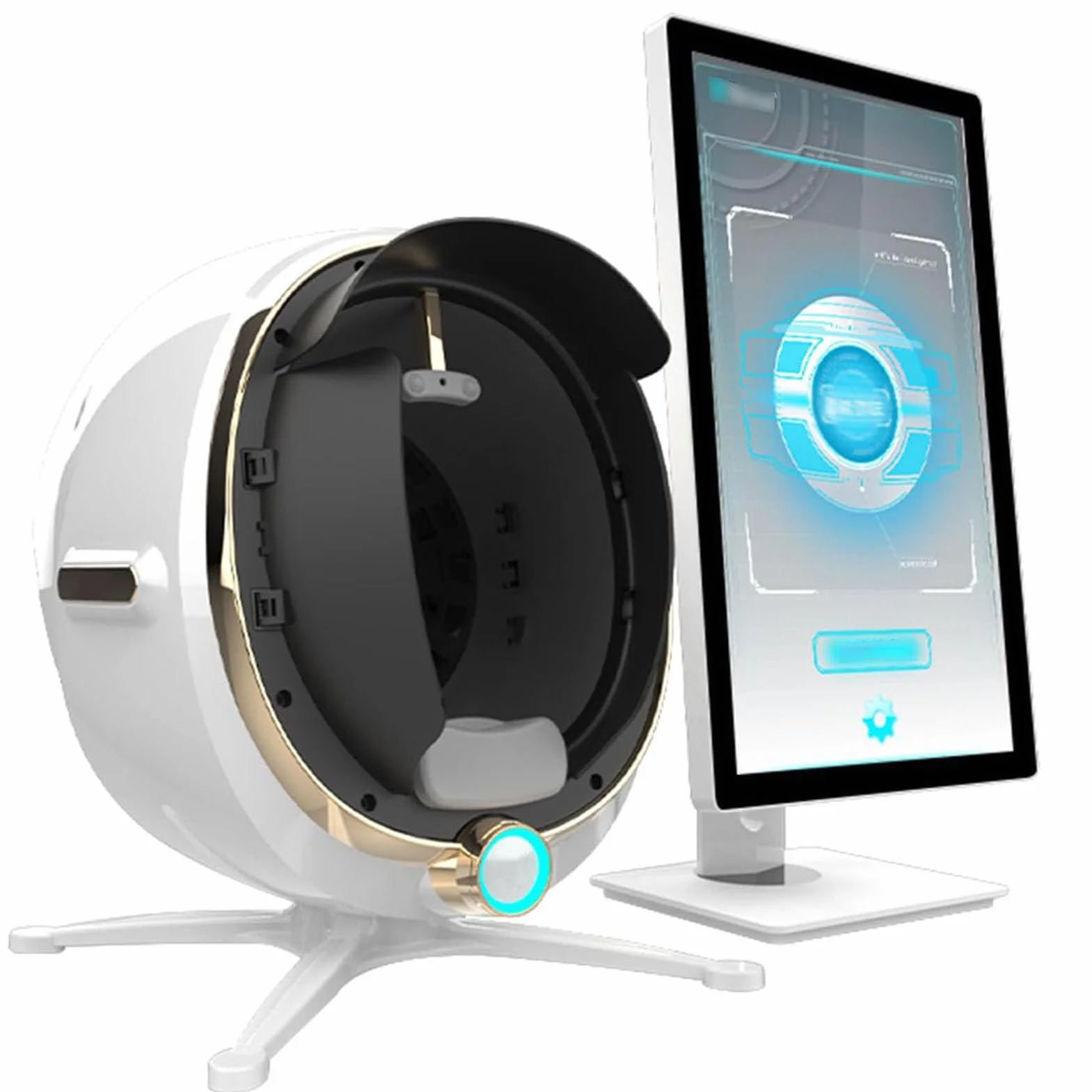Analizador de Piel facial,Estación de Evaluación Epidérmica con Pantalla 21.5" - 8 Espectros,Análisis en 9 Dimensiones (Poros/Hidratación) nformes Personalizables para Uso Profesional‌,White