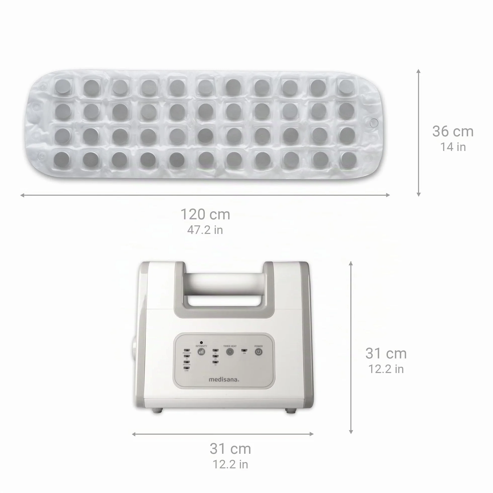 medisana BBS Masajeador de burbujas, Bañera con alfombrilla de burbujas, Alfombrilla de hidromasaje, Incl. Dispensador de aromas, 3 niveles de intensidad, Función temporizador, Spa para el hogar