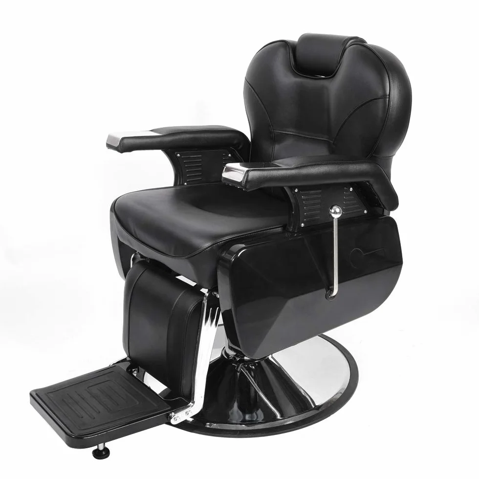 Silla de peluquería hidráulica reclinable 360° 96x94x84 cm Negro Profesional