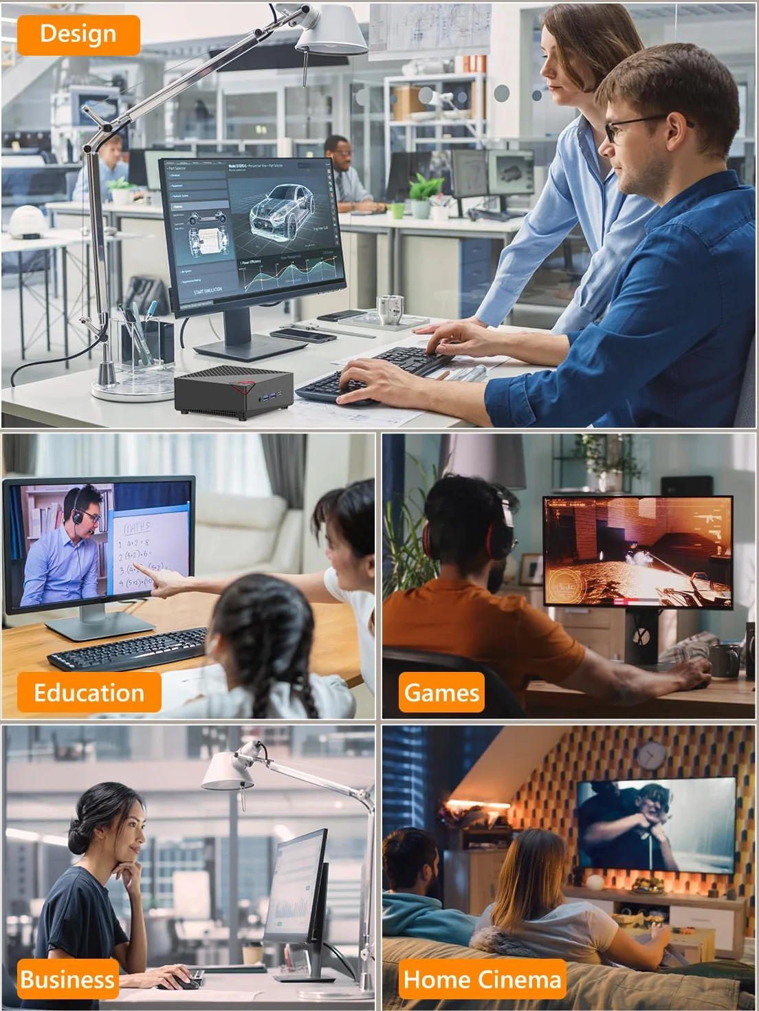 NiPoGi AM06PRO Mini PC Ryzen 5 7430U 16GB DDR4 512GB M.2 SSD 4K Triple Display WiFi 6 BT5.2 Dual LAN