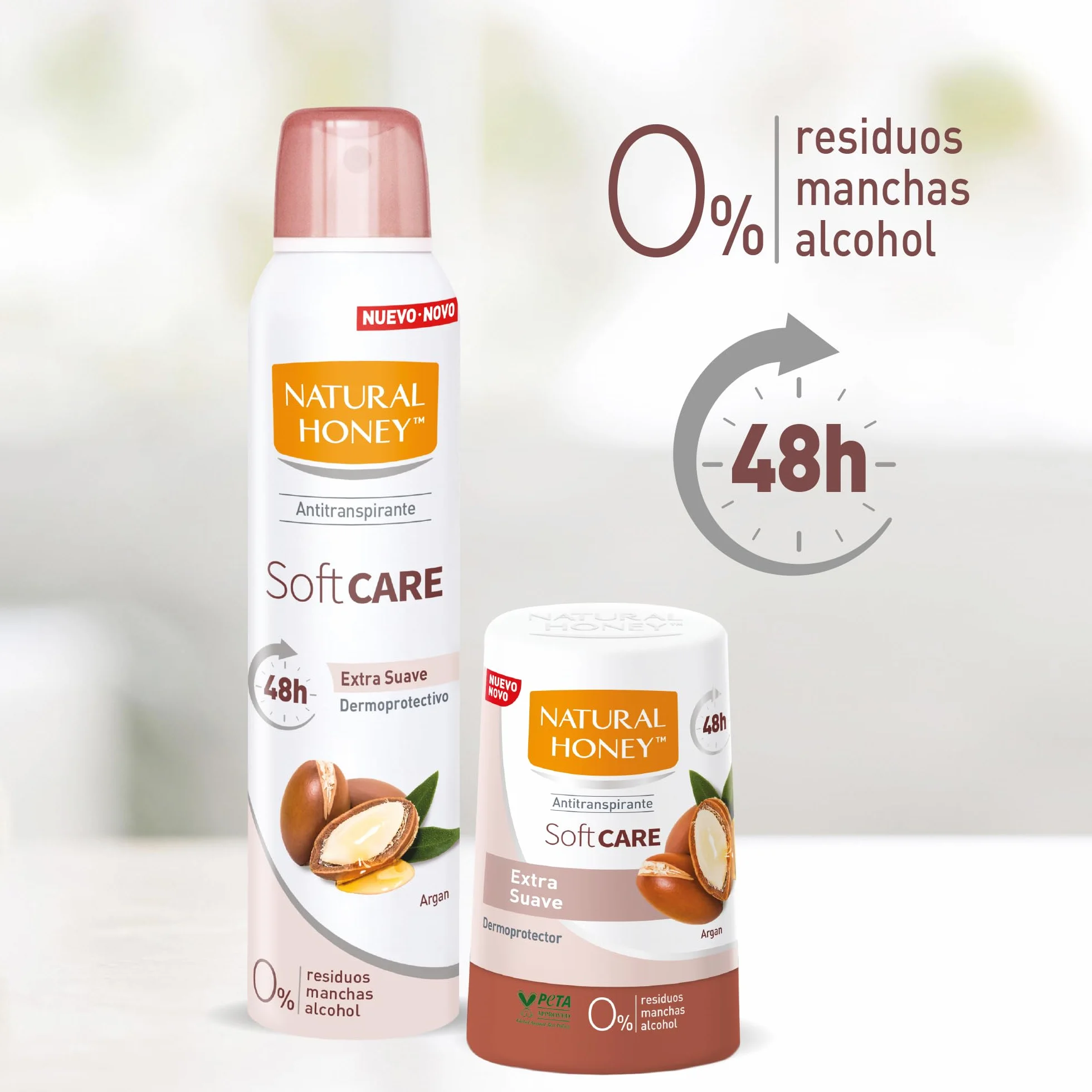 Natural Honey Soft Care Antitranspirante Argán Desodorante Spray Sin Alcohol 48H 200 ml