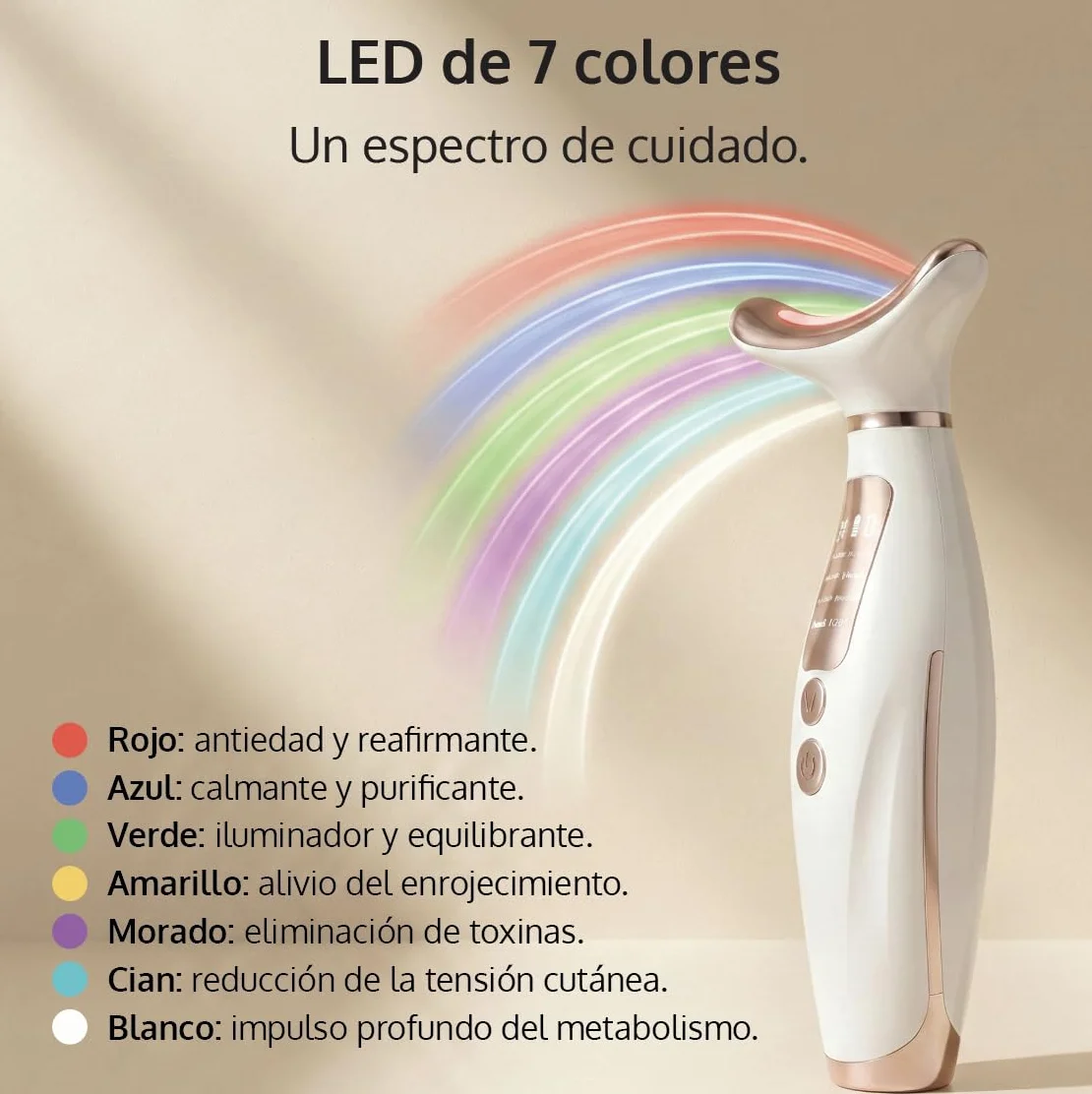 Angelite Masajeador Facial LED Escultor Lifting con Calor Vibración Reafirmante Mandíbula Mejillas 2 Años