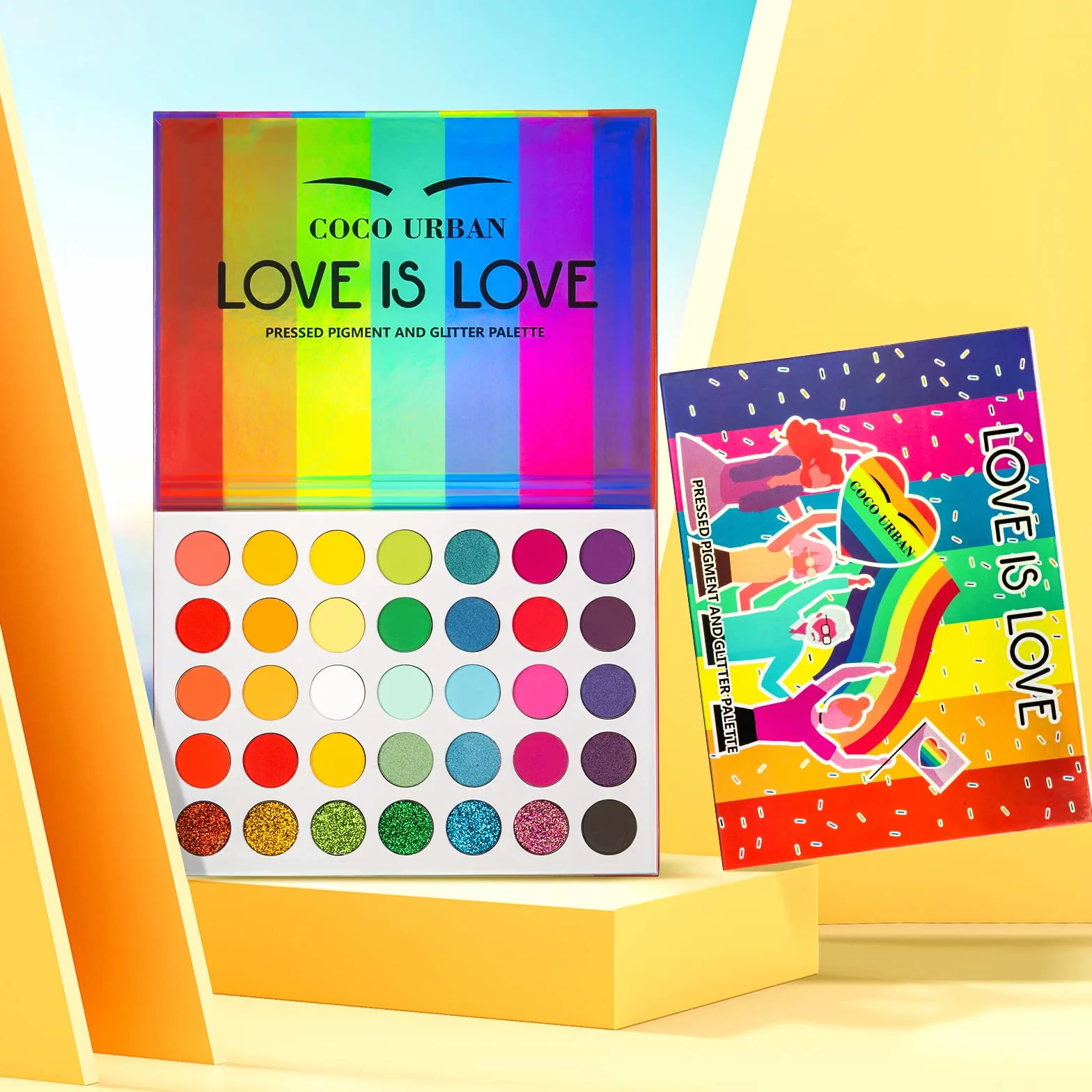 Paleta de maquillaje de ojos altamente pigmentada, sombras metálicas mate, larga duración
