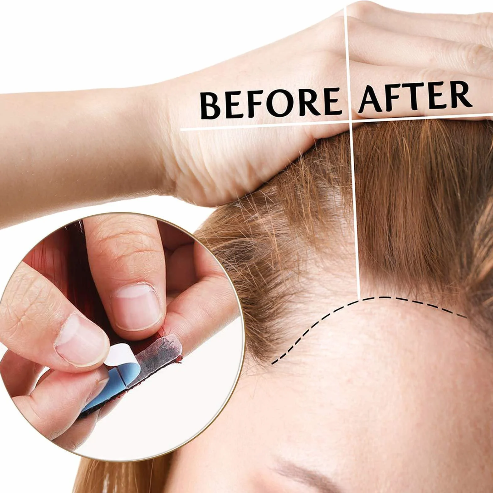 Cinta Adhesiva para Extensiones de Cabello, Repuesto, Azul (144pcs)