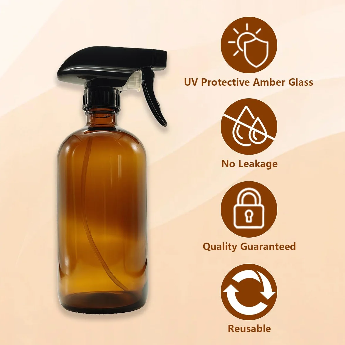 Botella de aerosol Boston 250 ml, tarro de maquillaje, contenedor cosmético para aceites esenciales, perfumes, aromaterapia