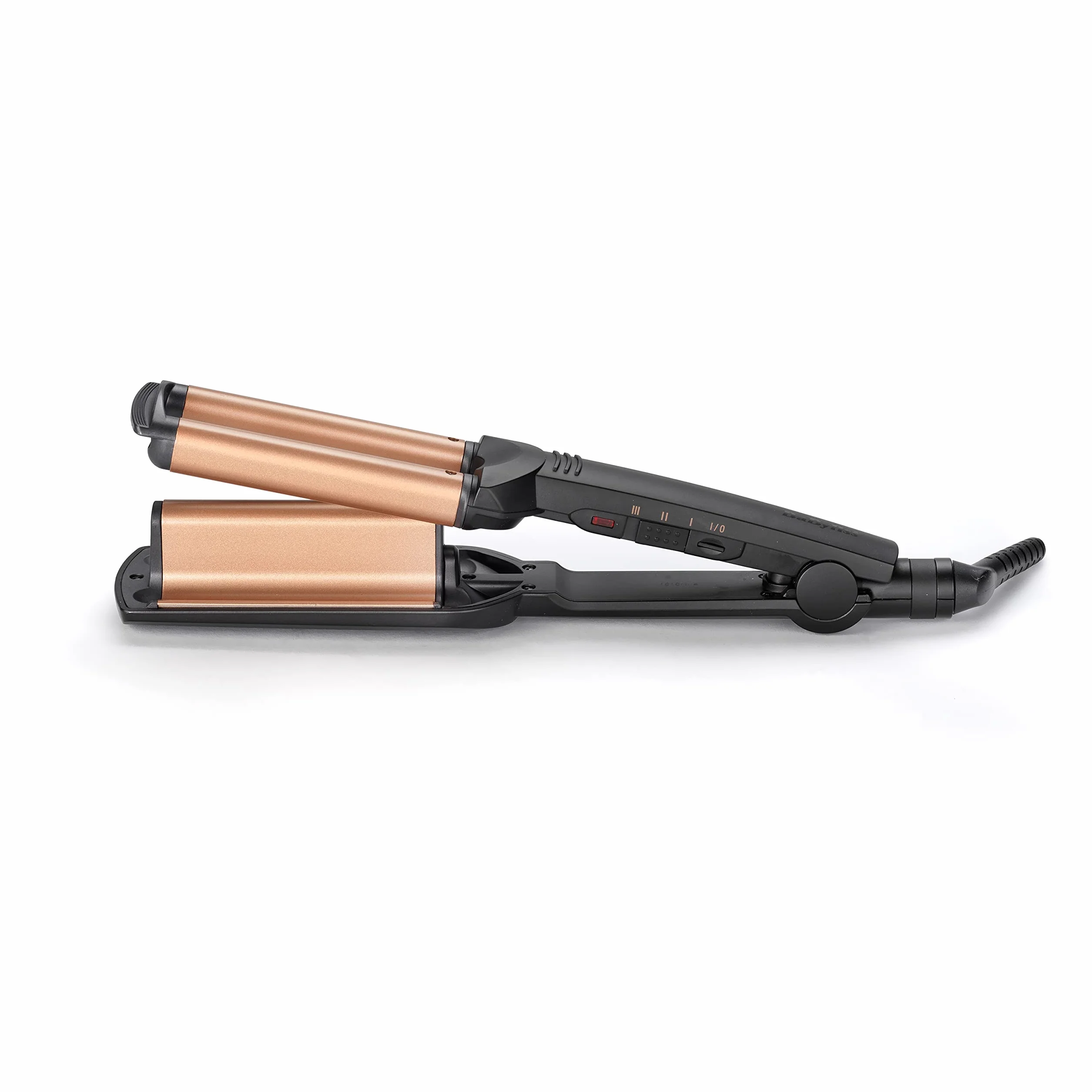 BaByliss Waver Ondas Suferas W2447E - Lokówka z ceramiką, 3 ustawienia ciepła 160°C-200°C, Czarne/Złote