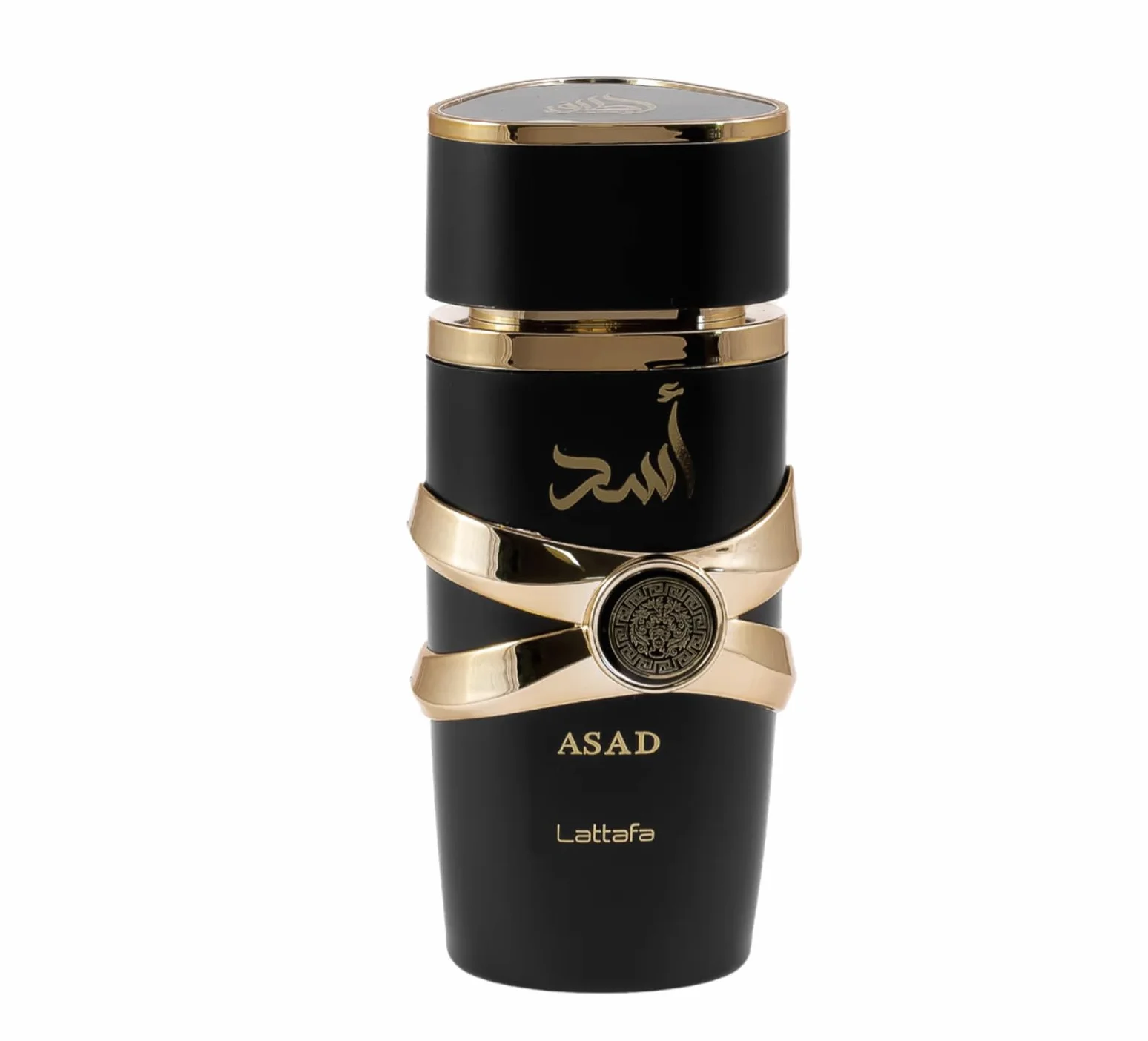Lattafa Asad Eau de Parfum 100 ml, Perfume Árabe para Hombre de Larga Duración, Incluye Atomizador, Fragancia masculina árabe intensa ambarada especiada con vainilla tabaco y haba tonka (Asad)