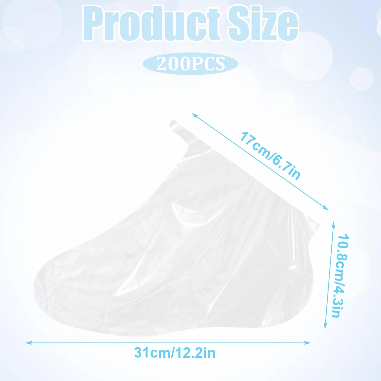 Mascarillas blancas de polietileno para pies baño de parafina fundas desechables zapatos con tiras de fijación 33x23x1cm