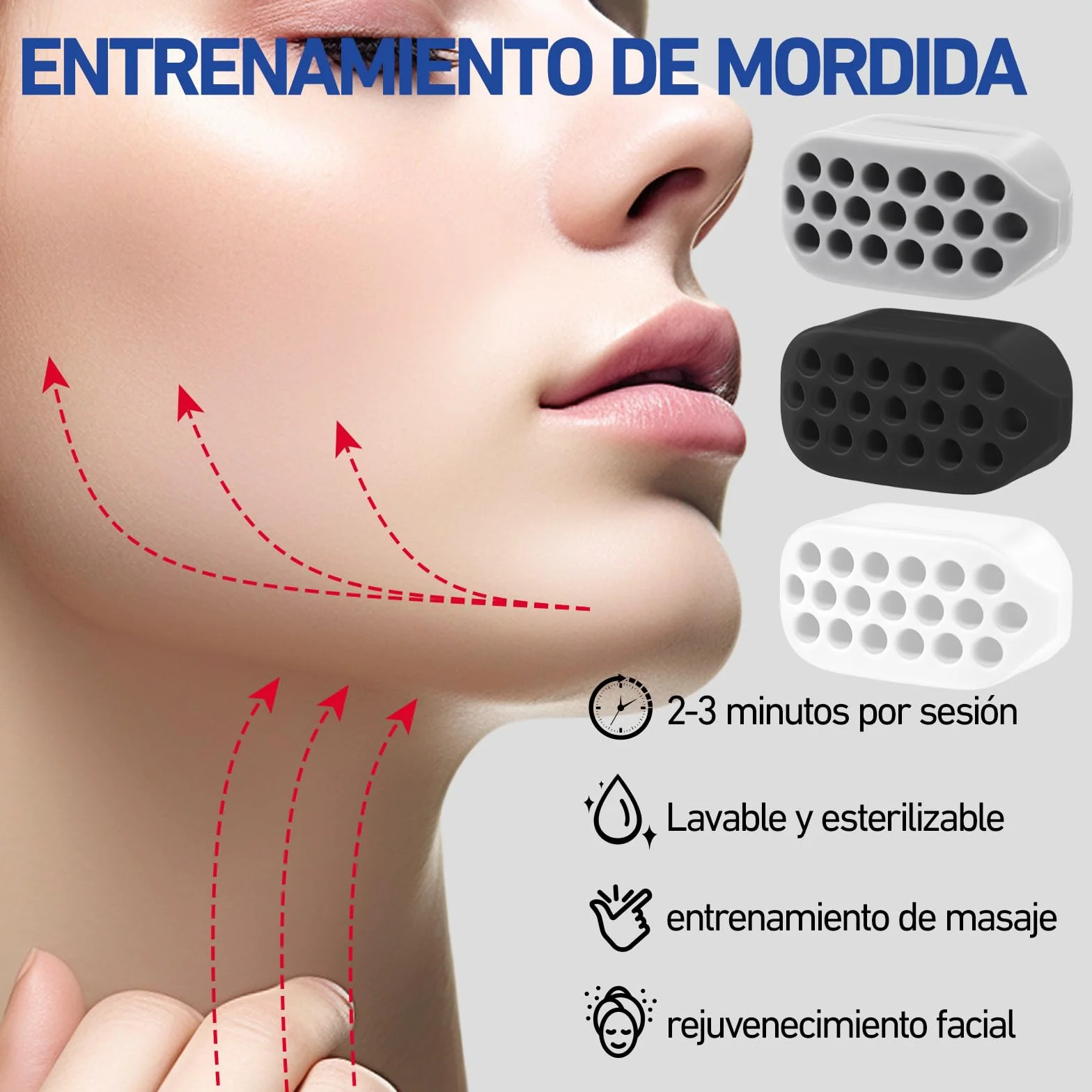 XIANGLONGY 6 Piezas Ejercitador de Mandíbula, Jaw Exerciser, Masticador Mandíbula para Fortalecer y Apretar