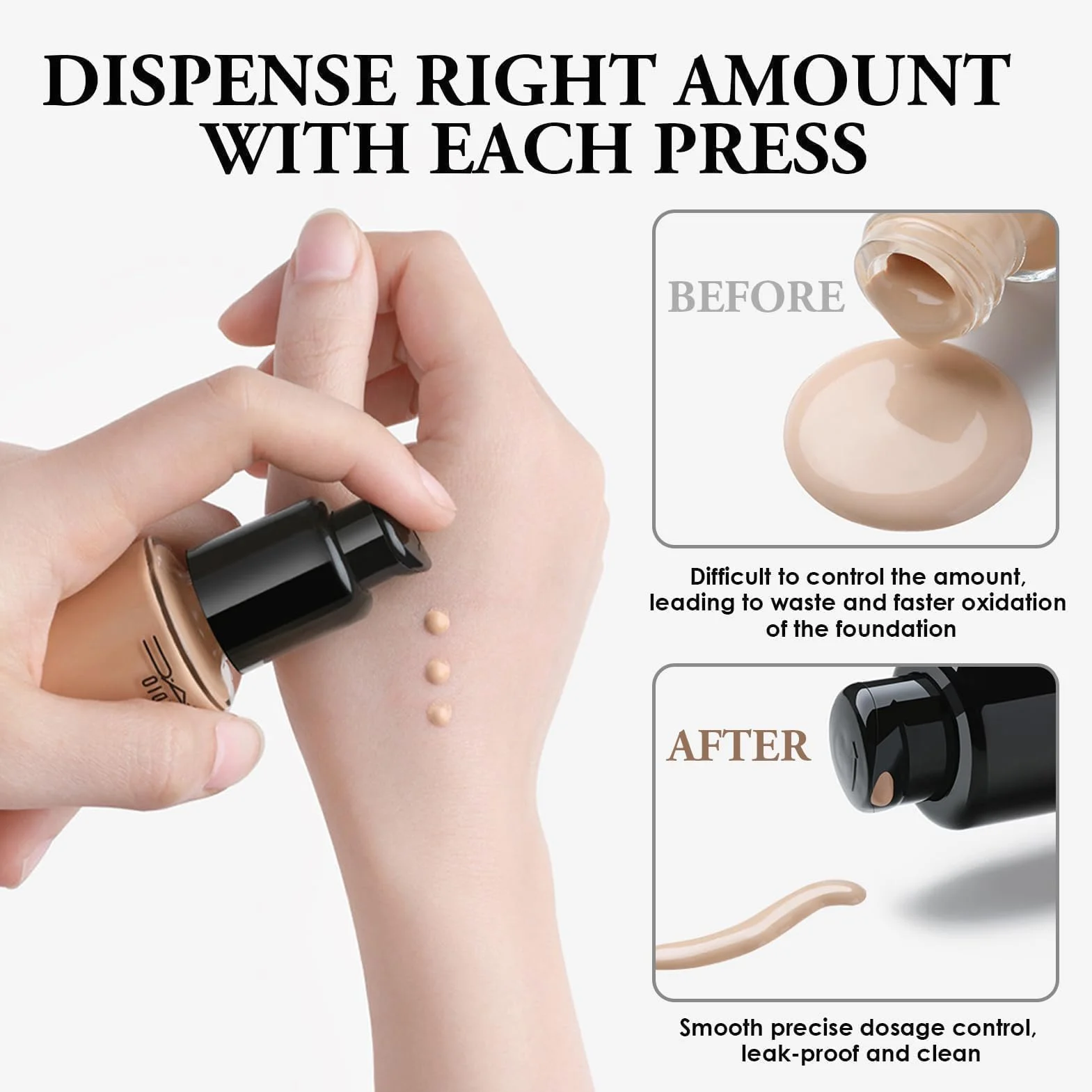 Bombas de Repuesto para Base de Maquillaje MAC y Estée Lauder, Dosificador de Plástico con Tubo y Tapa