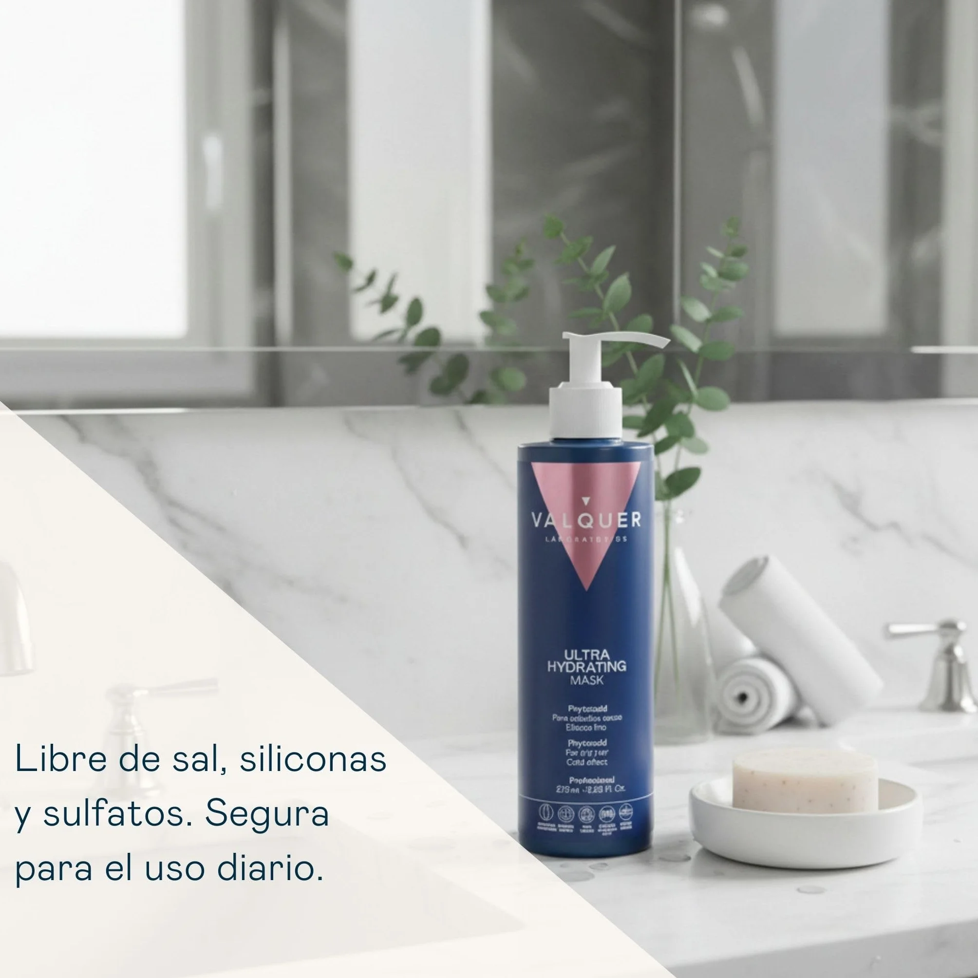 VALQUER Mascarilla Capilar Ultra Hidratante Zero 275 ml Repara, Nutre y Revitaliza Cabello Seco Antifrizz con Keratina, Extracto de Soja y Vitaminas Vegano