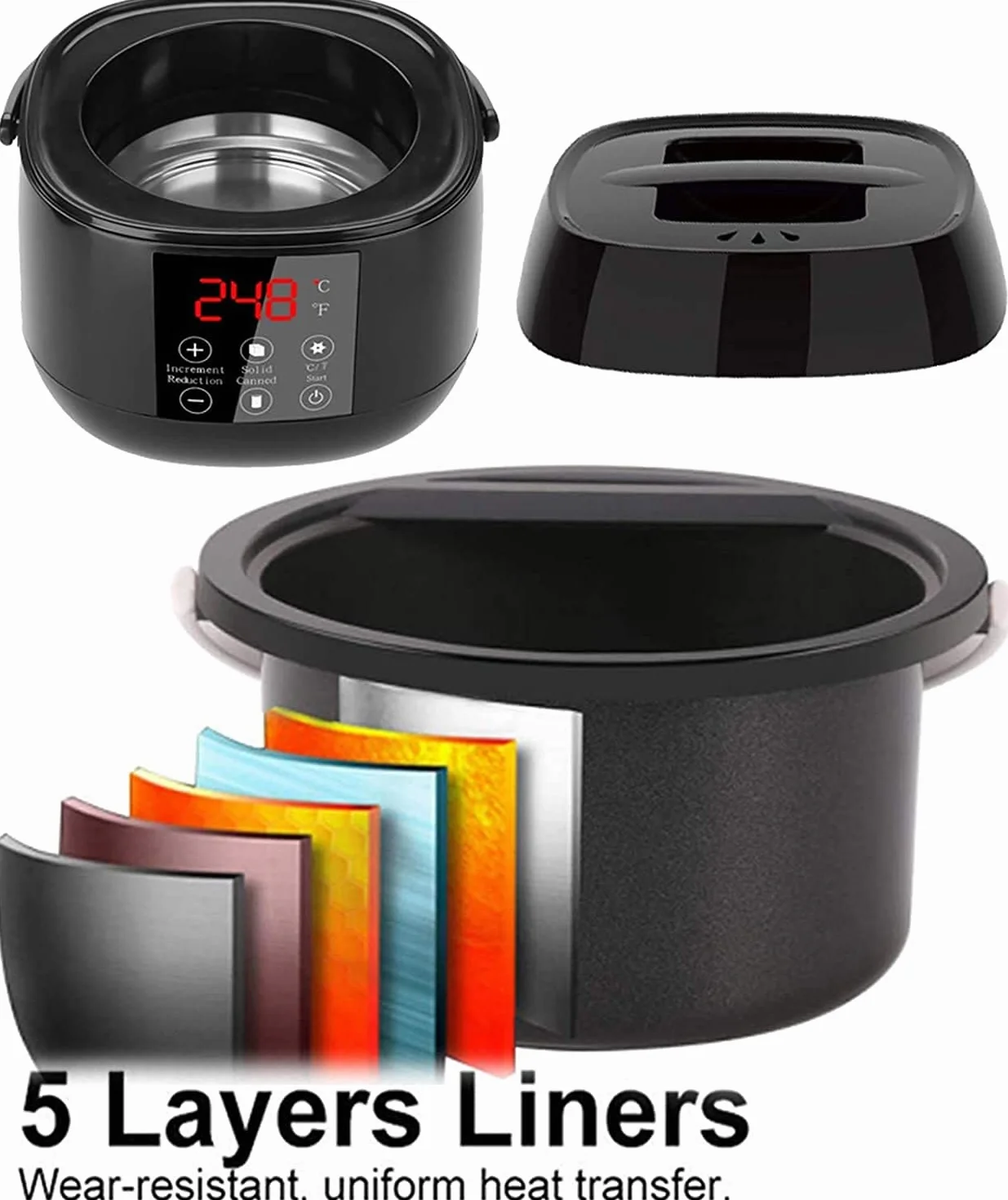 Calentador de cera,Máquina de cera multiusos for mujer MANO DE PELO DE PARAFA DE PARAFA Máquina de cera de parafina Pote de cera Cera de cera Máquina de cálculo for el cuerpo del cuerpo del k