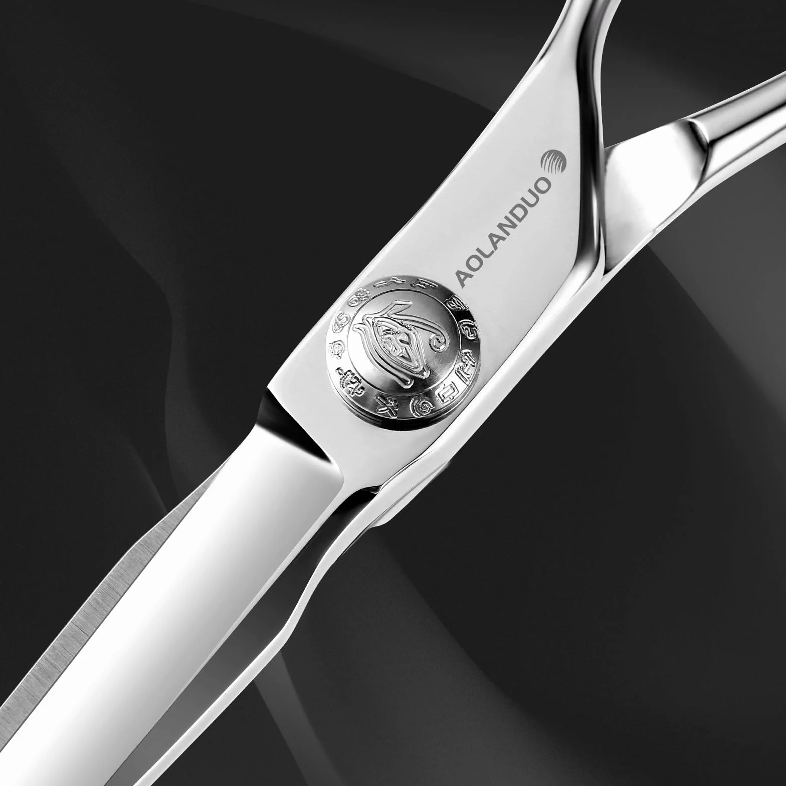 Tijeras profesionales de corte de pelo acero inoxidable japonesas borde convexo ergonómicas para diestros