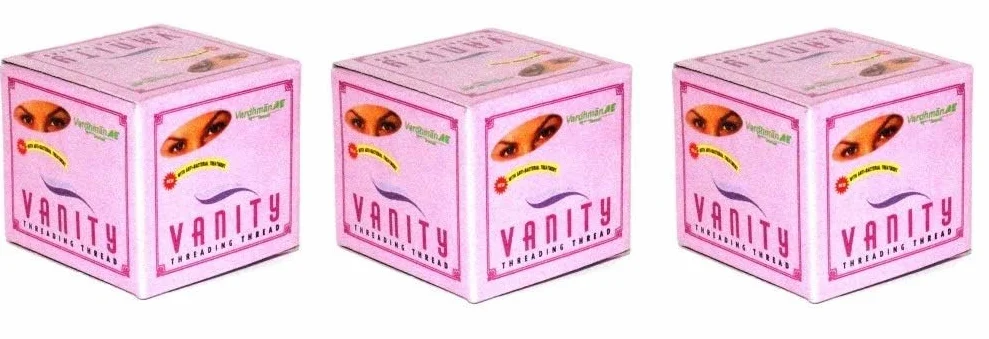 3 bobinas Vanity Antibacterial Ceja Hilo | Depilación del vello facial | Hilos de algodón Vanity