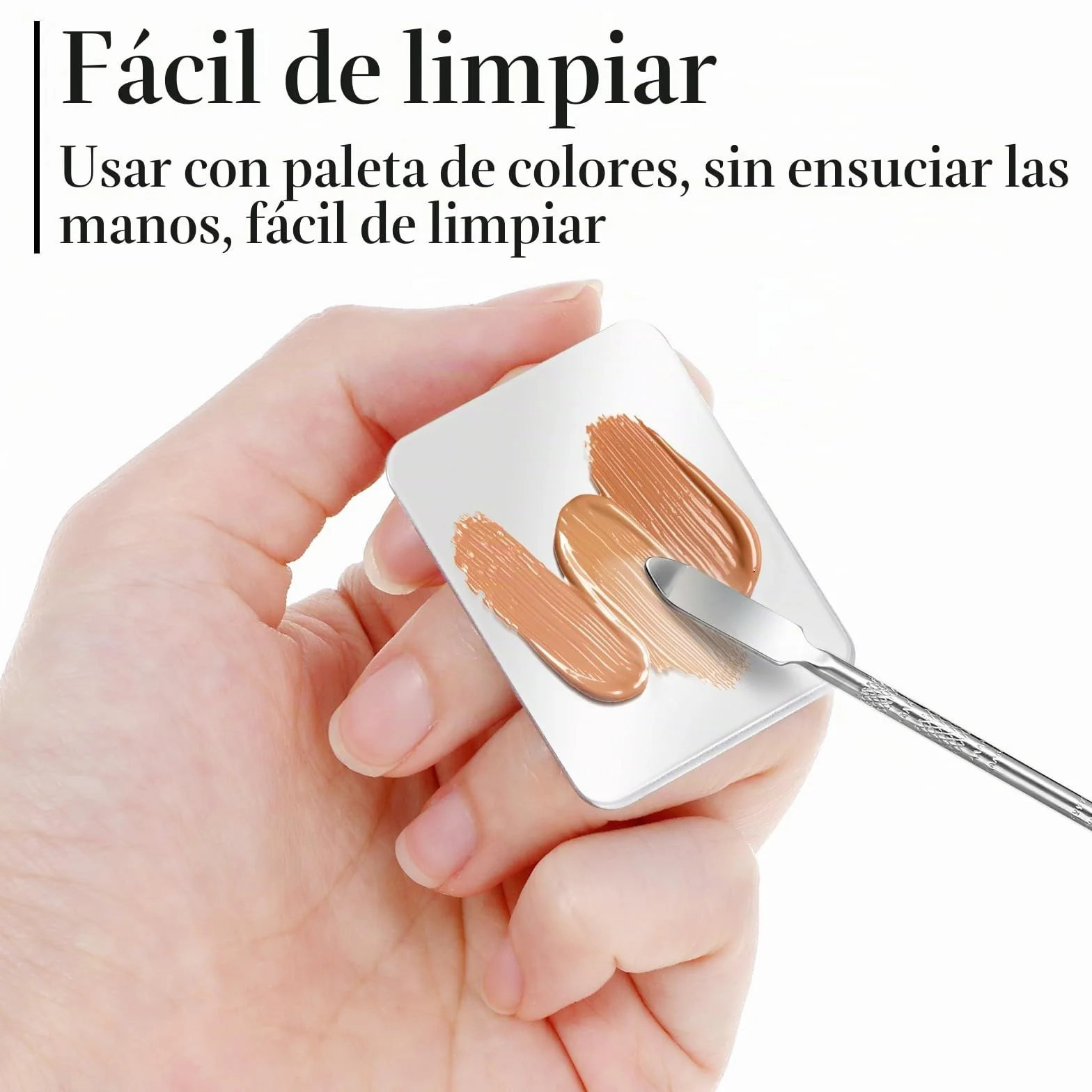 Paleta de mezcla de maquillaje de acero inoxidable para arte de uñas