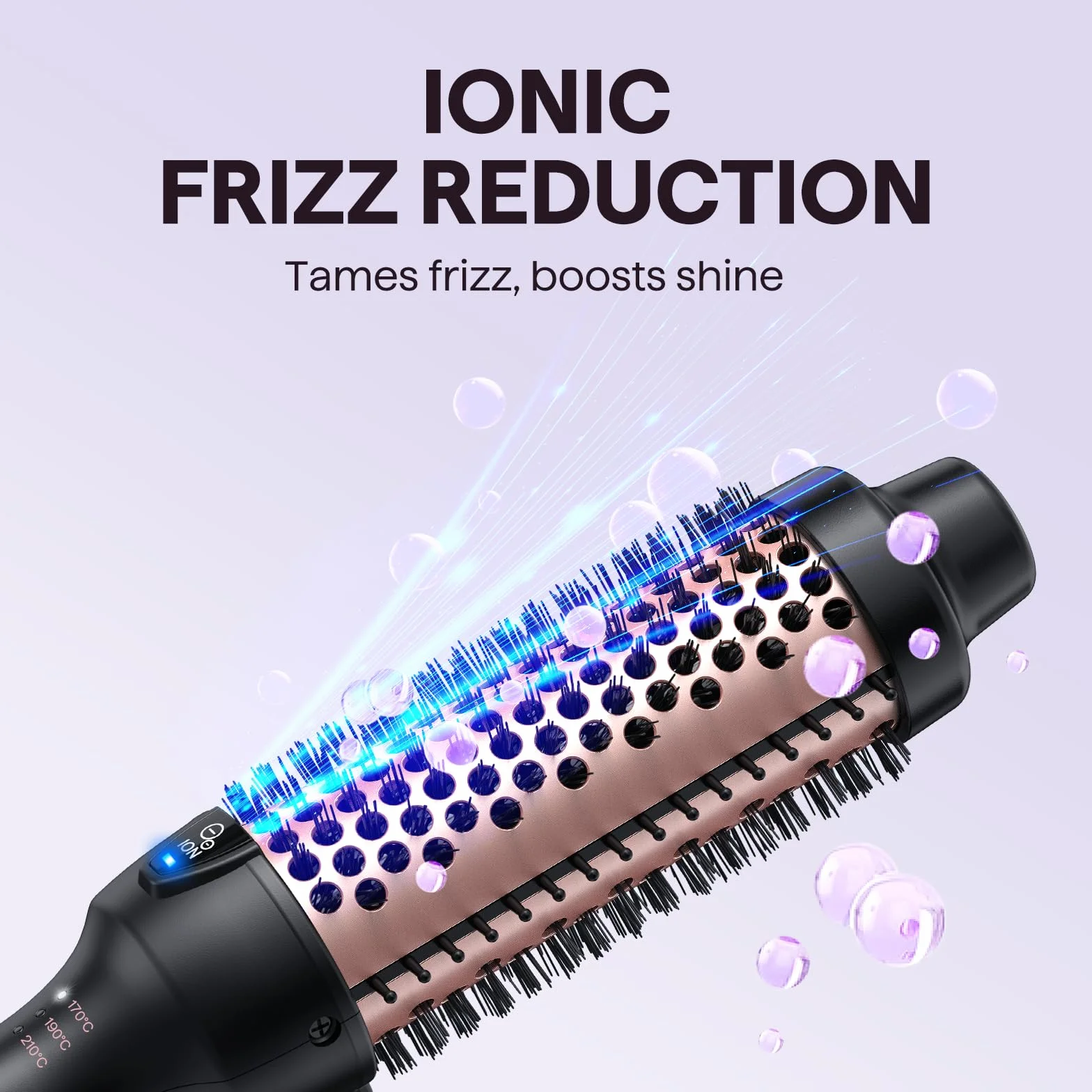 Wavytalk Cepillo Térmico 38mm Iónico Rizador Calentado para Ondas Naturales y Volumen, Doble Voltaje