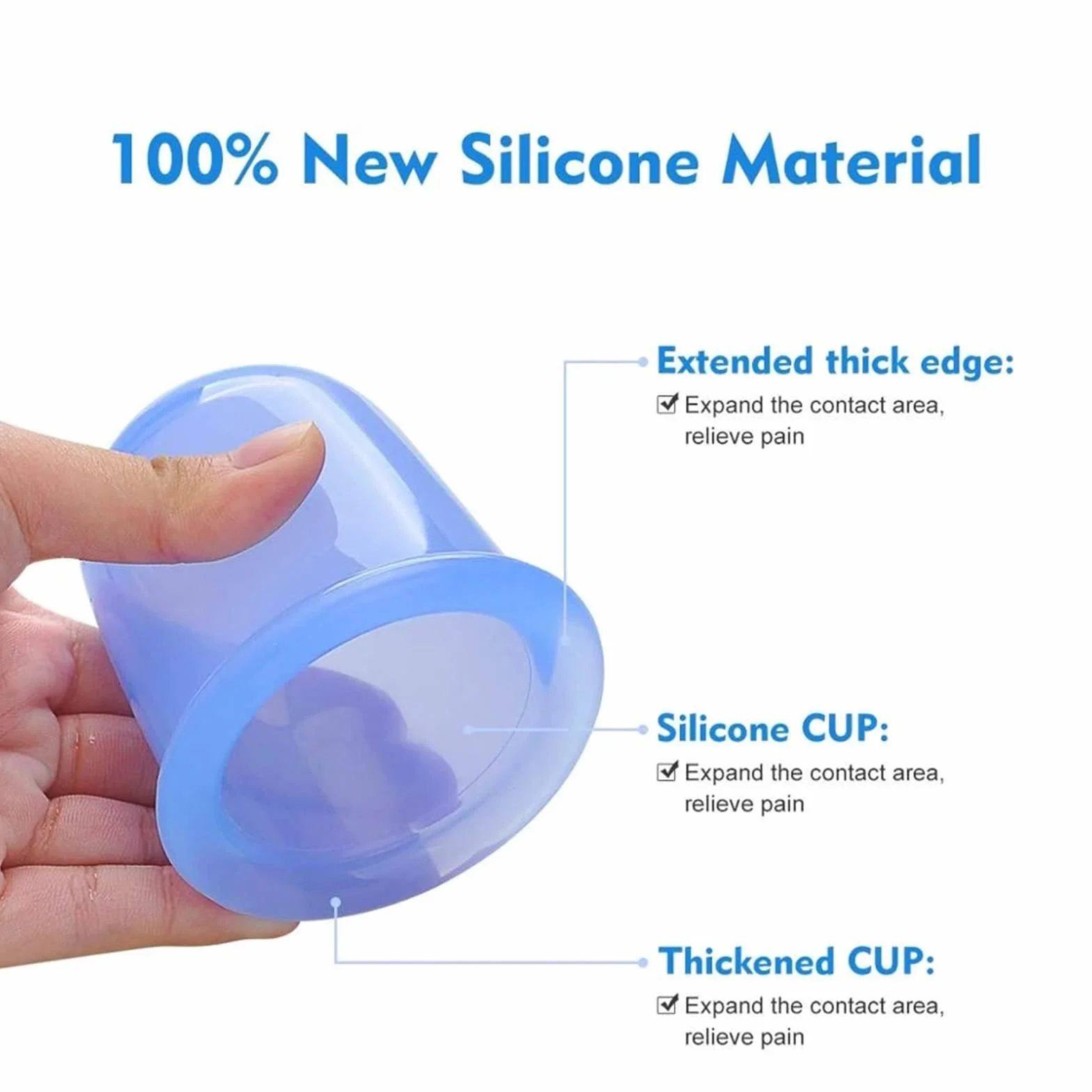 Ventosa anti celulitis adelgazante, tazas de masaje al vacío de silicona, tratamiento de belleza (azul)
