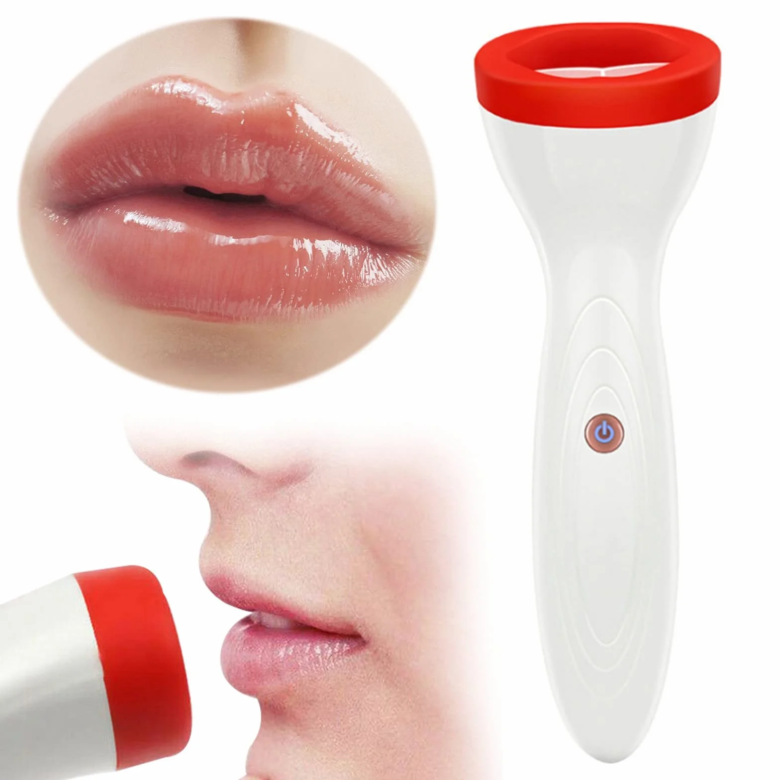 Dispositivo de cuidado de labios eléctrico Plumper de silicona para labios más llenos
