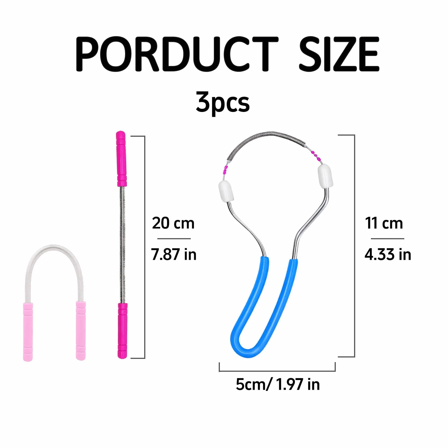 Set de 3 Depiladores Faciales Manuales de Muelle – Herramientas de Depilación con Rodillo de Acero Inoxidable para la Eliminación del Vello Facial, Ideal para Barbilla, Mejillas y Labios