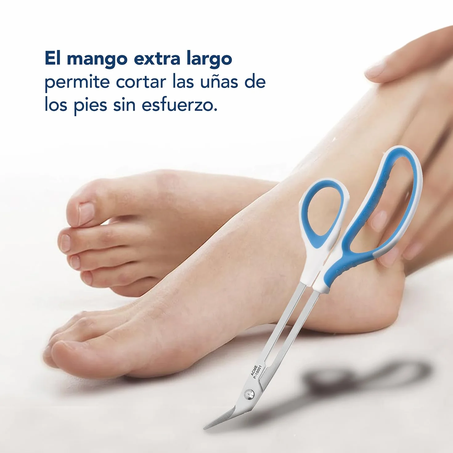 Tijeras First Aid Only acero inoxidable 21 cm mango extralargo hoja en ángulo blanco/azul