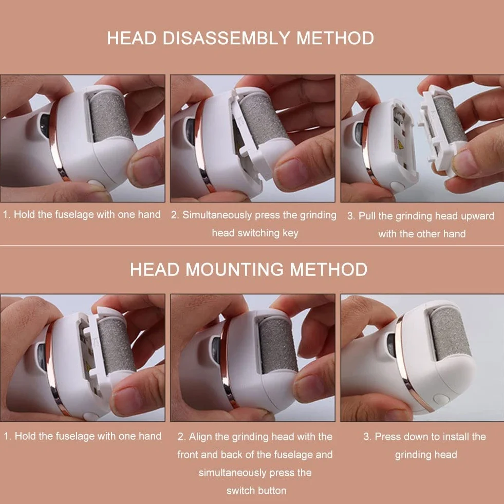Amoladora eléctrica for pies, eliminador de callos piel seca muerta, herramienta pedicura recargable, herramientas for el cuidado los for limpieza dura y agrietada