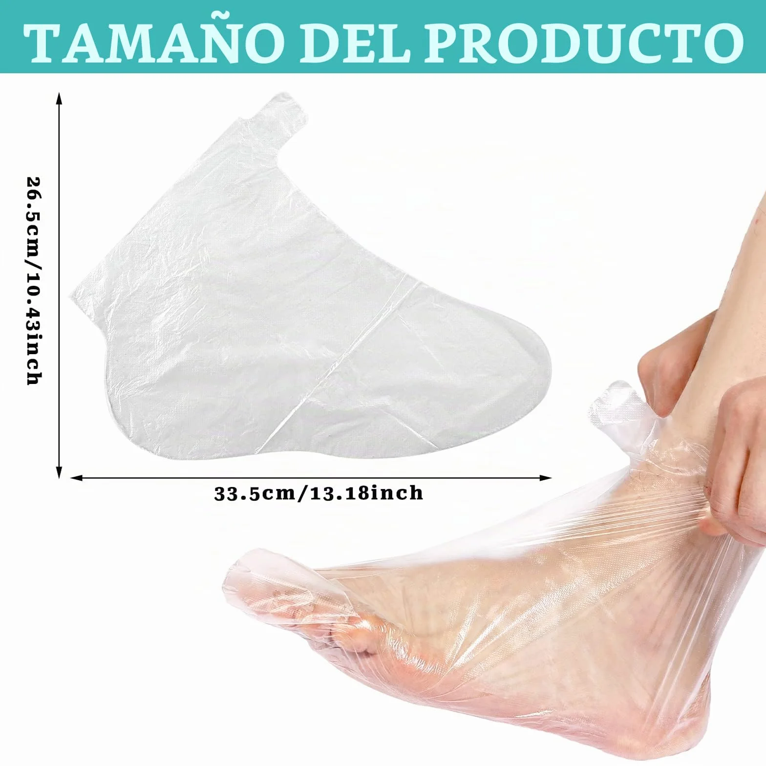 Calcetines Desechables de Plástico para Pedicura, Tratamiento de Cera de Parafina, Baño de Cera