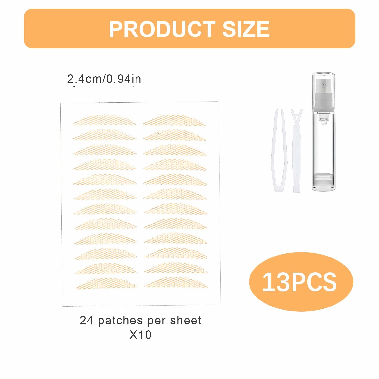 Pegatinas para Párpados Caídos 240 Activación por Agua Lifting Ojos Radiantes Párpados Dobles con Pinzas