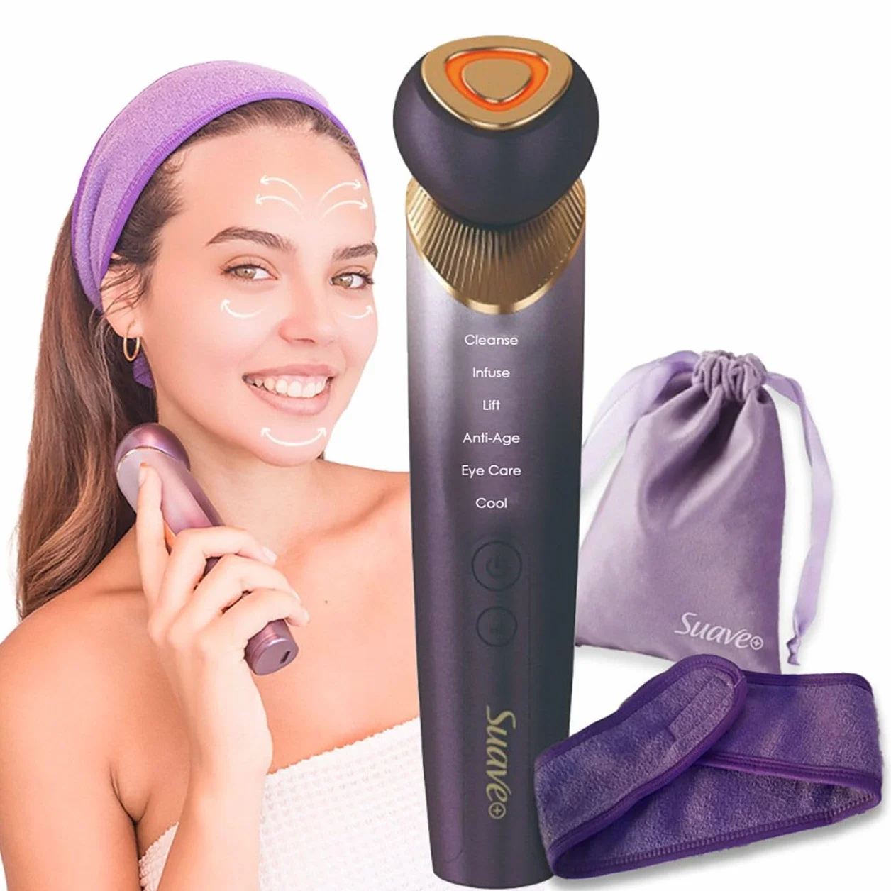 Radiofrecuencia Facial Professional con Microcorriente y Luz Led, Aparato Reafirmante Antiarrugas para Lifting Facial y Rejuveneciminto de la Piel, Dispositivo con Efecto Tensor, Metodo Coreano