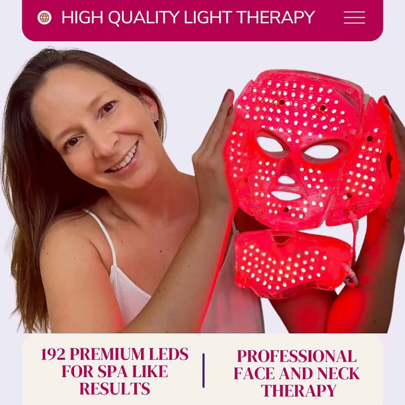 Máscara Facial LED de 7 Colores, LED Photon Máscara de Terapia de Luz Profesional con Cuello, Tratamiento Reafirmante del Acné para Rejuvenecimiento y Estiramiento de la Piel
