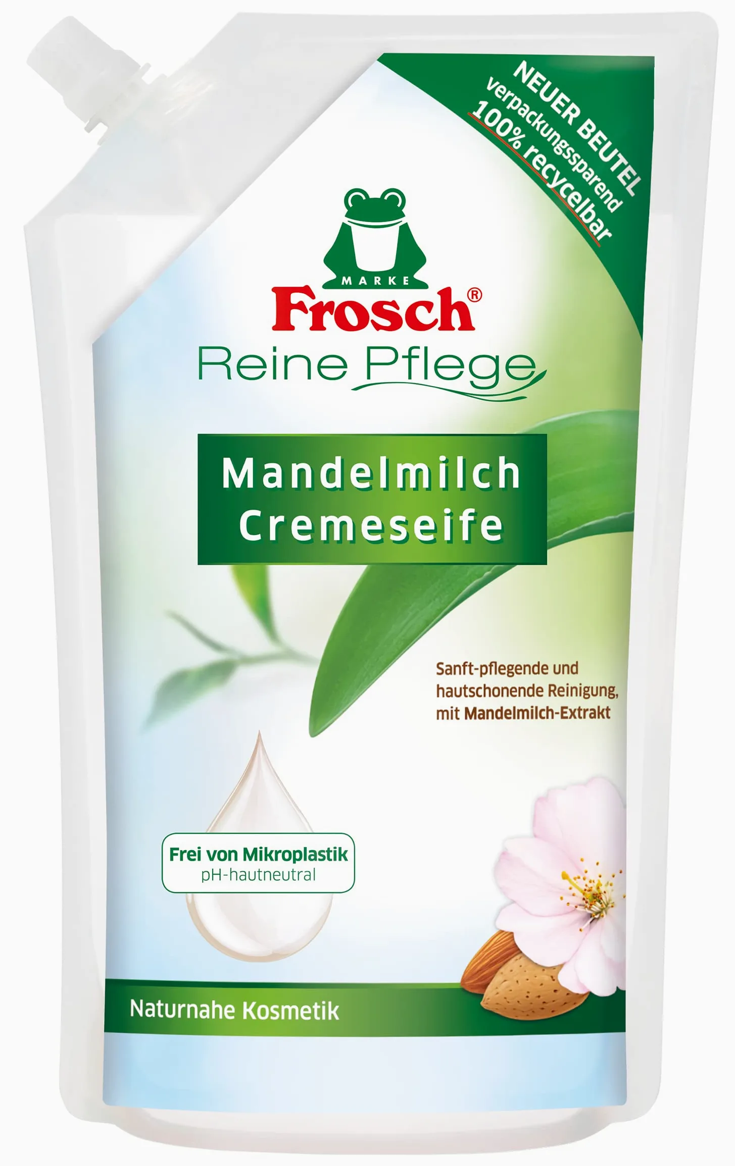 Rana Jabón de manos almendra Leche Después de relleno, 6 pack (6 x 500 ml)