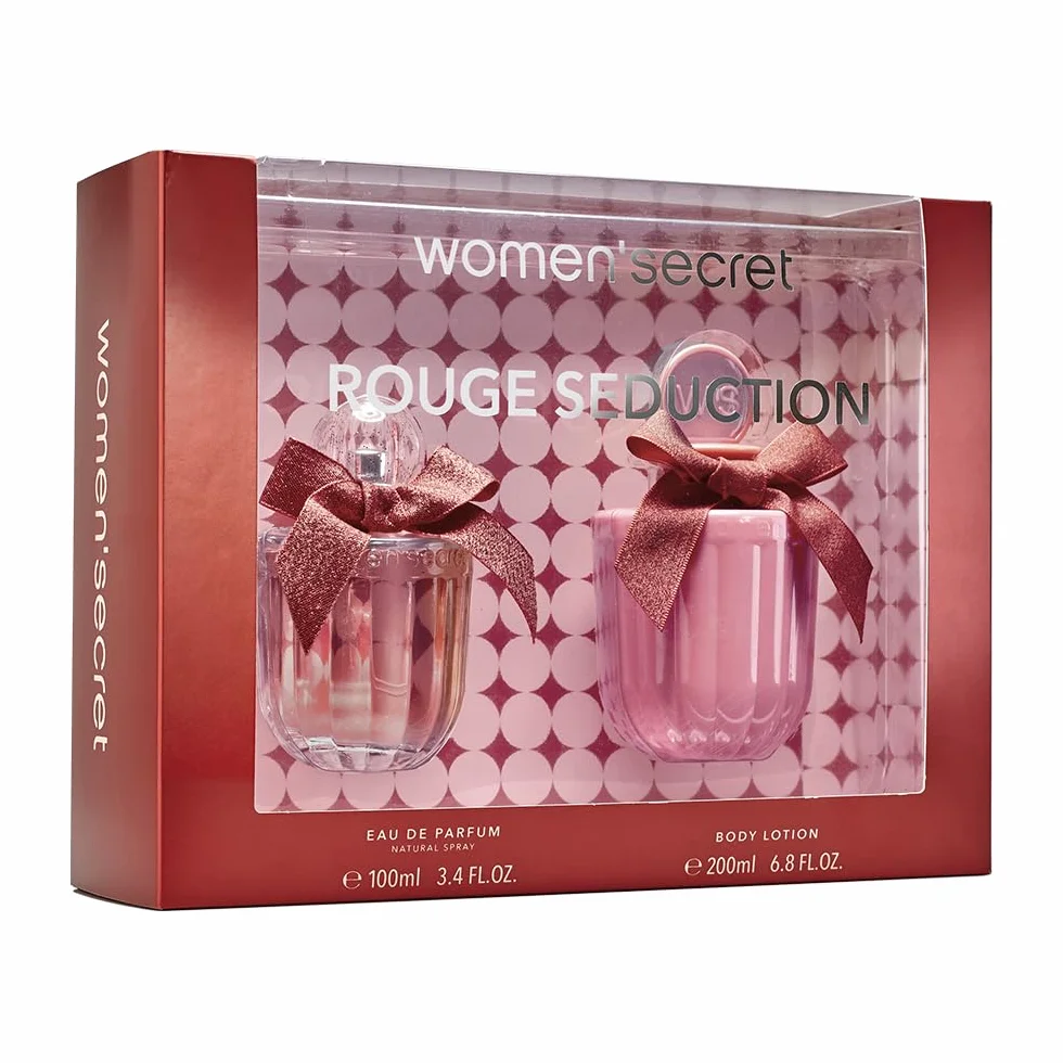 Women'secret Rouge Seduction Estuche Regalo Perfumes Mujer Pack 2 Piezas Eau de Parfum 100ml Body Lotion 200ml Set Fragancia Chipre Afrutada