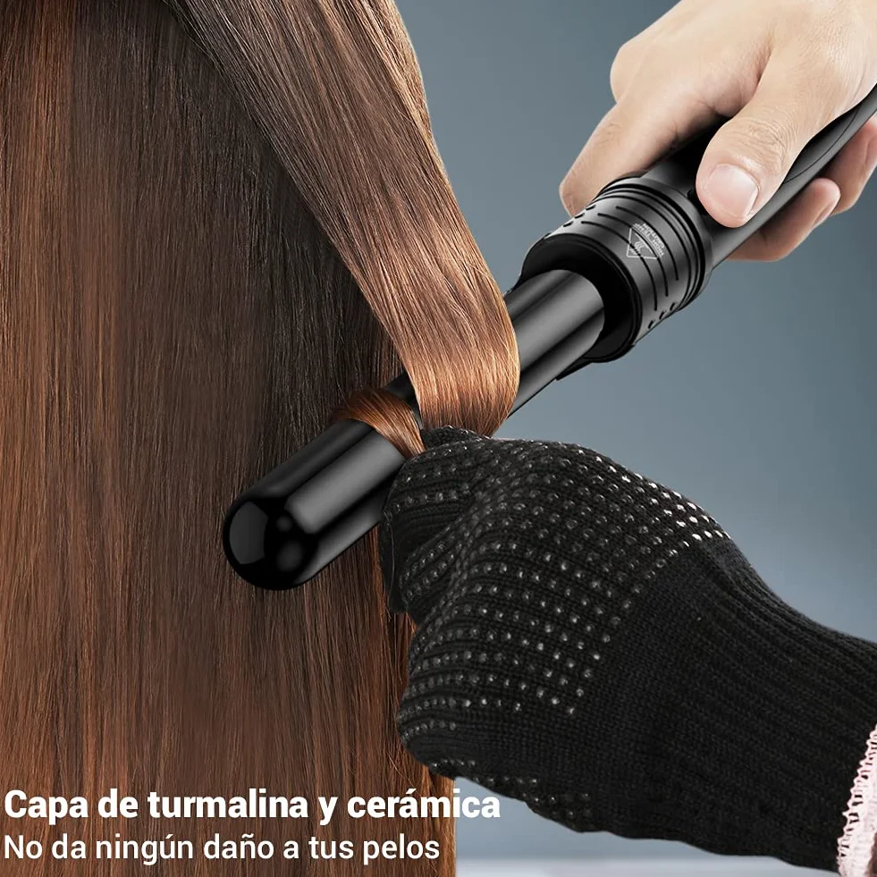 ELEHOT-Store Rizador de Pelo 5 en 1 con Boquillas Intercambiables y Pantalla LCD, Profesional de Cerámica Multifunción Incluye Guante Térmico, ET-W301