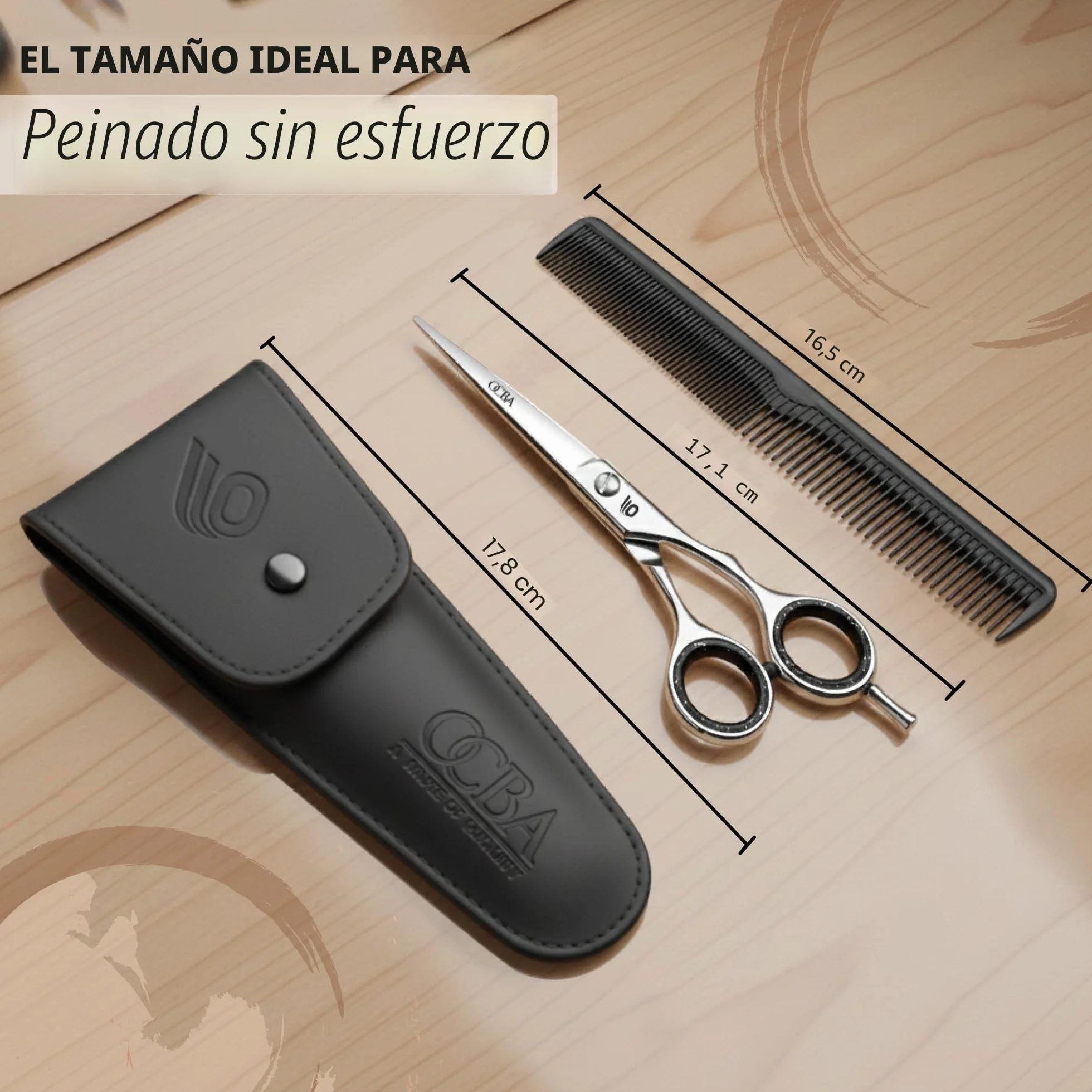 OCBA Tijeras de Peluqueria Profesional Acero Inoxidable 6.5 Pulgadas Corte de Pelo