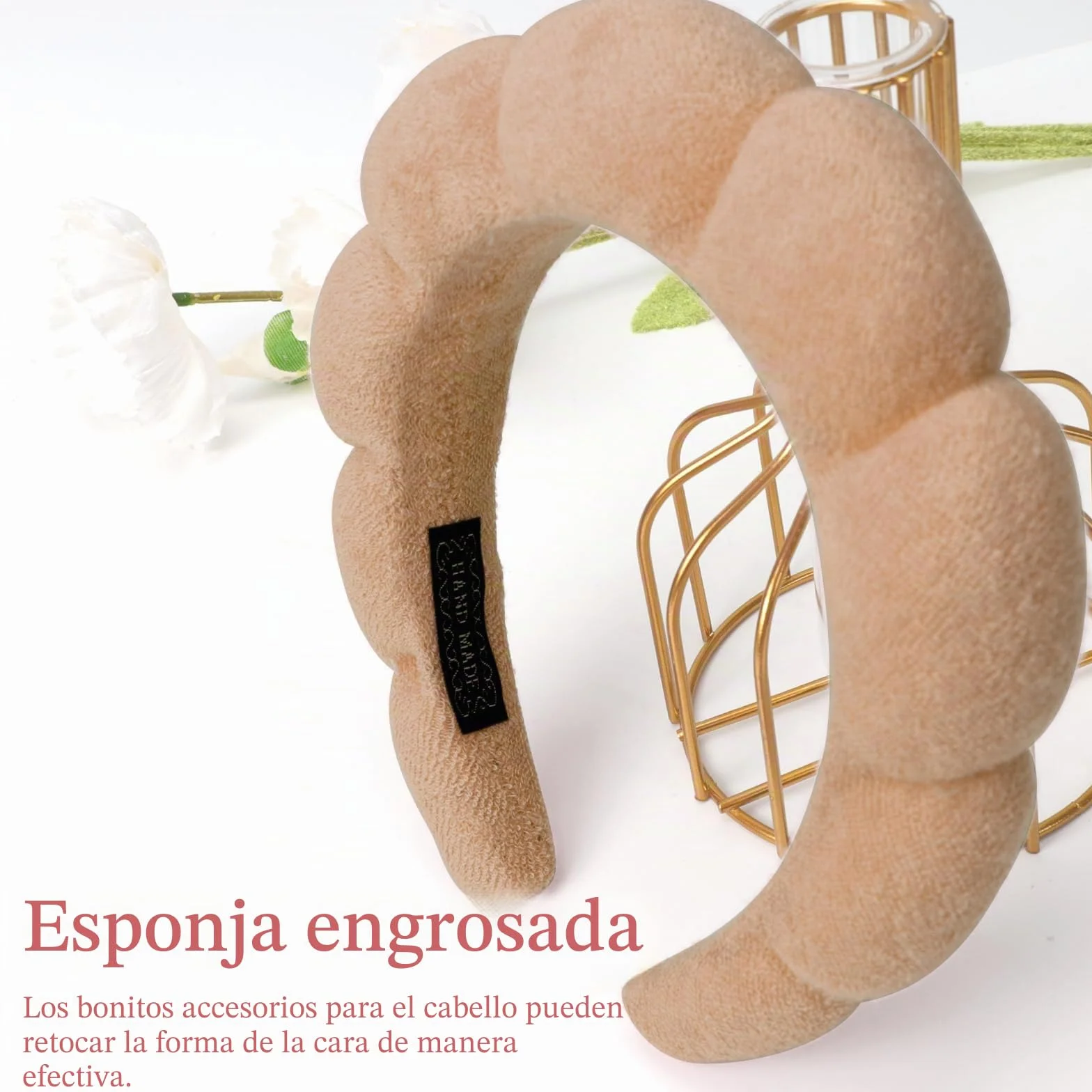 DRESHOW Diadema Spa para Lavarse la Cara Set de Muñequeras Esponja de Rizo Suave Maquillaje Cuidado de la Piel