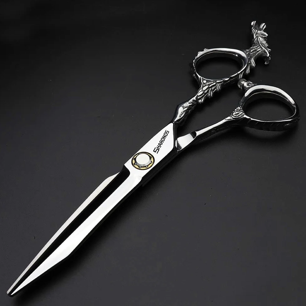 Tijeras profesionales afiladas de la peluquería de la alta dureza 440c cortadas especiales del pelo del peluquero del salón de la 6 pulgada 17.5cm (scissors set)