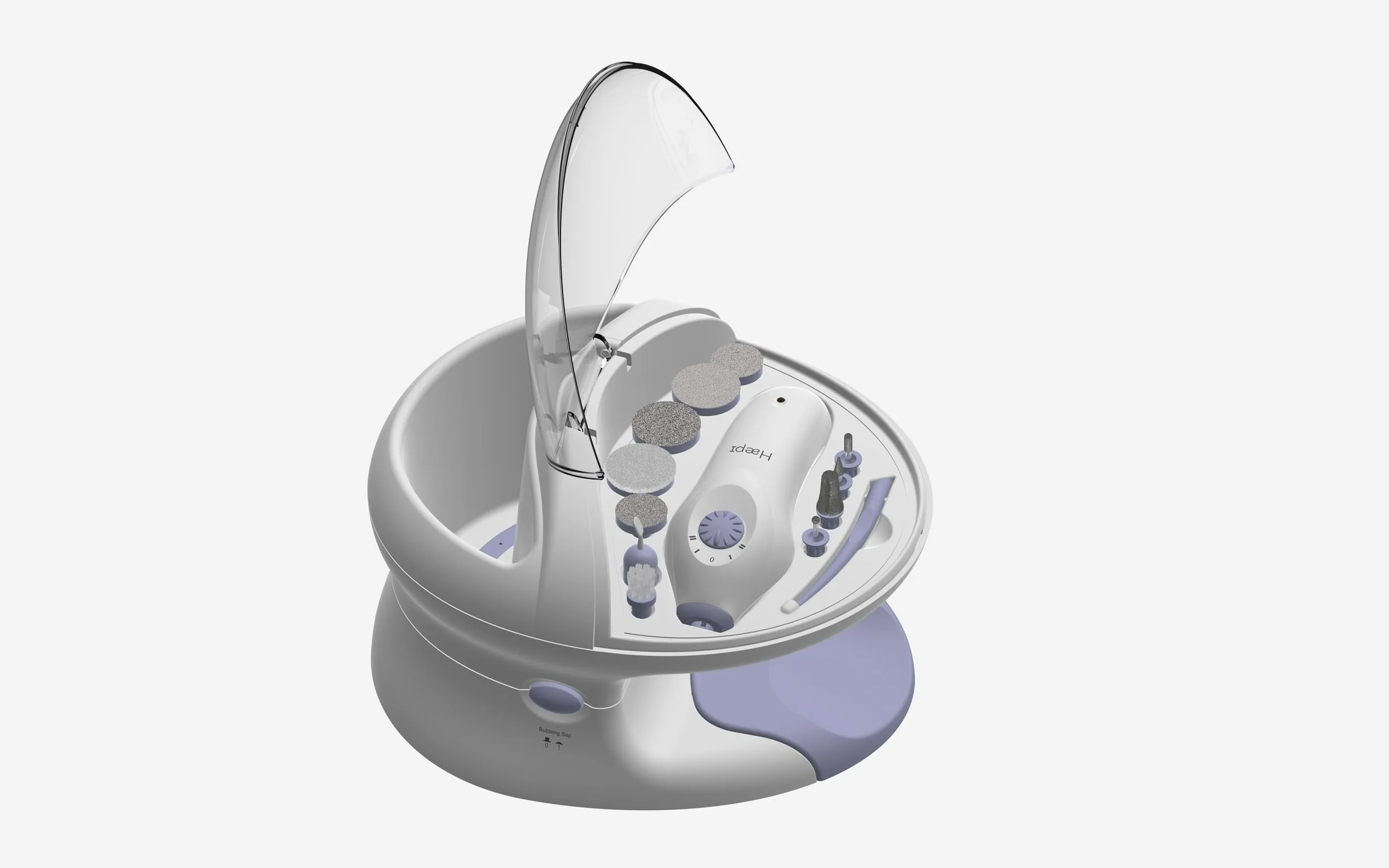 Juego de manicura pedicura con lijadora eléctrica para uñas, kit de embarcaciones de baño con burbujas y funciona de secado integrado