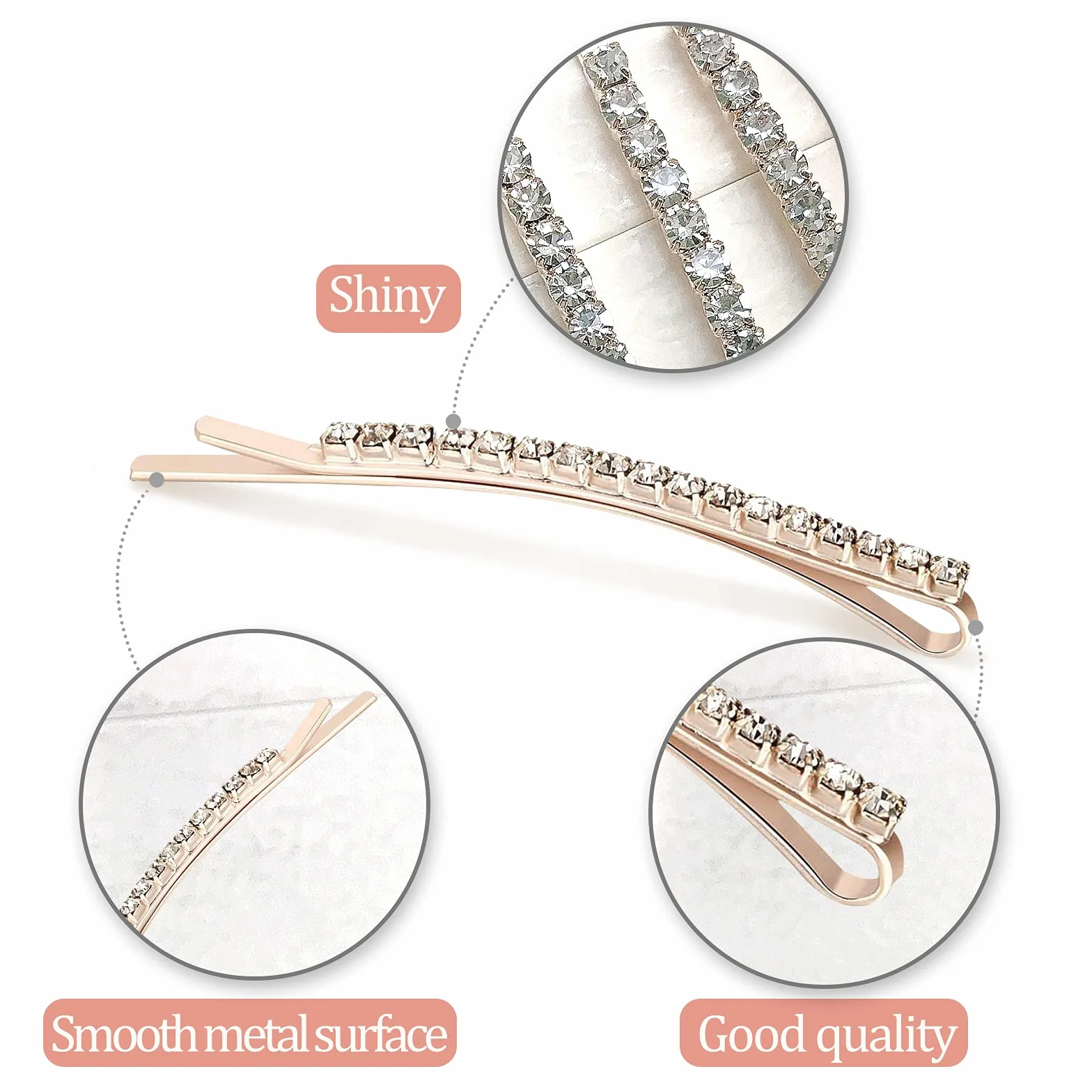 Hanyousheng Horquillas Pelo 12 Piezas Crystal Pinzas Diamantes de Imitación Clips Mujer